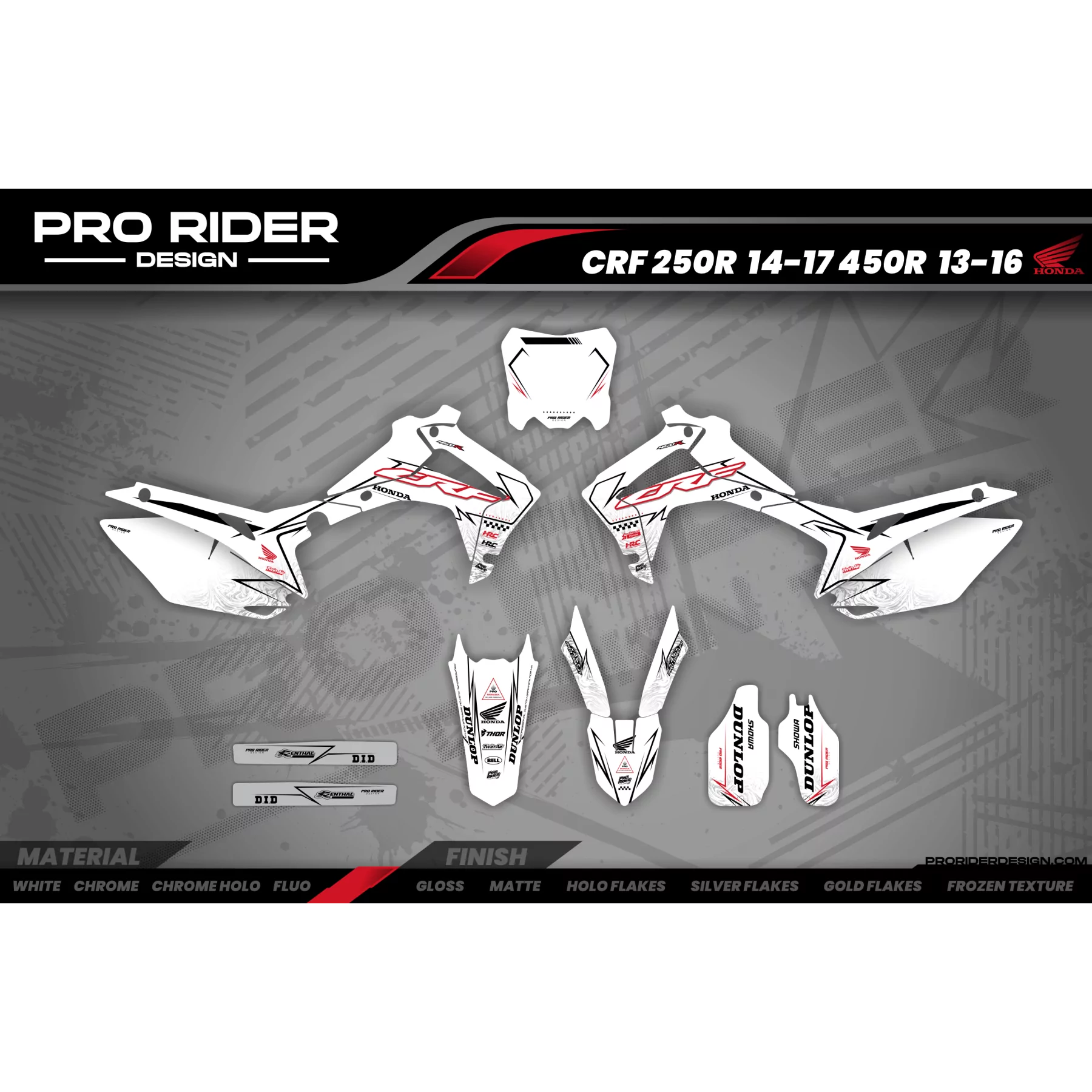 Kit adesivos moto KIT ADESIVOS Motocross HONDA SKYBOUND WHITE