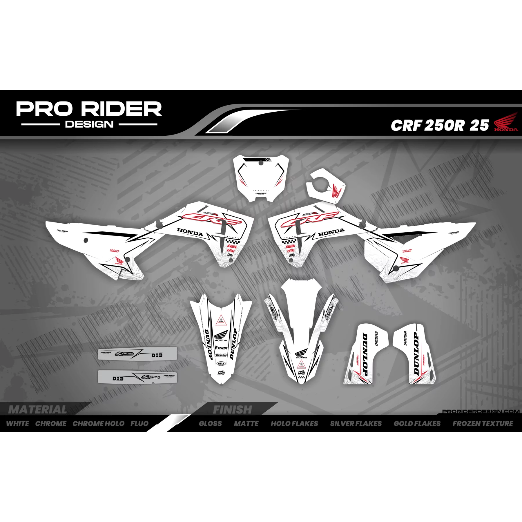 Kit adesivos moto KIT ADESIVOS Motocross HONDA SKYBOUND WHITE