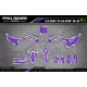 Motorrad-DEKOR DEKOR MOTOCROSS KAWASAKI CARTOON MANGA BRUSH WHITE/PURPLE