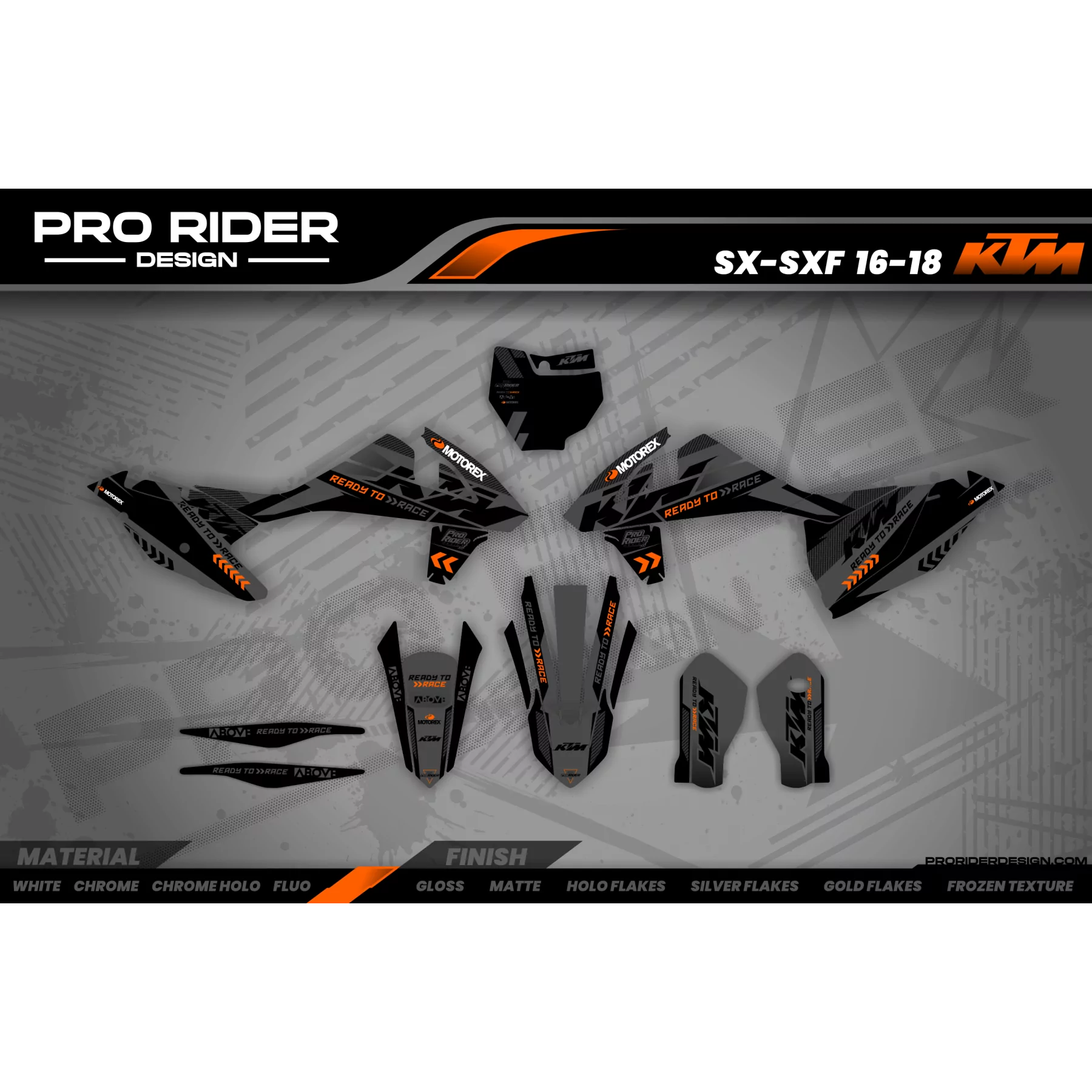 Motorrad-DEKOR KIT DECO Motocross für KTM PERSO CARBONADO
