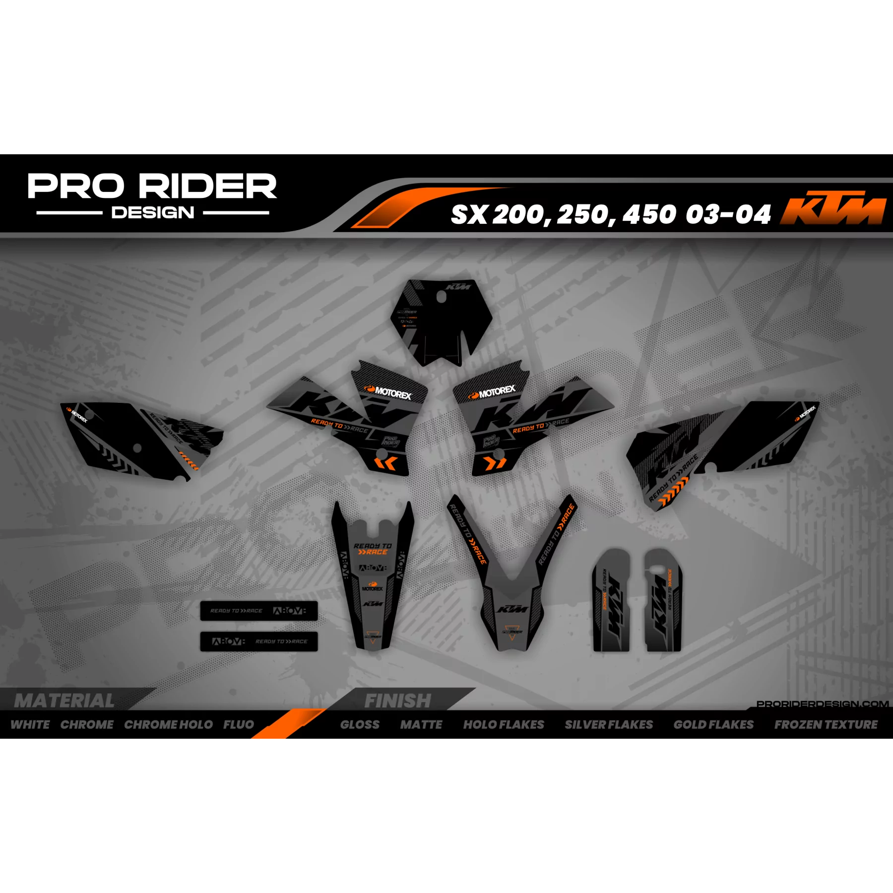 Motorrad-DEKOR KIT DECO Motocross für KTM PERSO CARBONADO