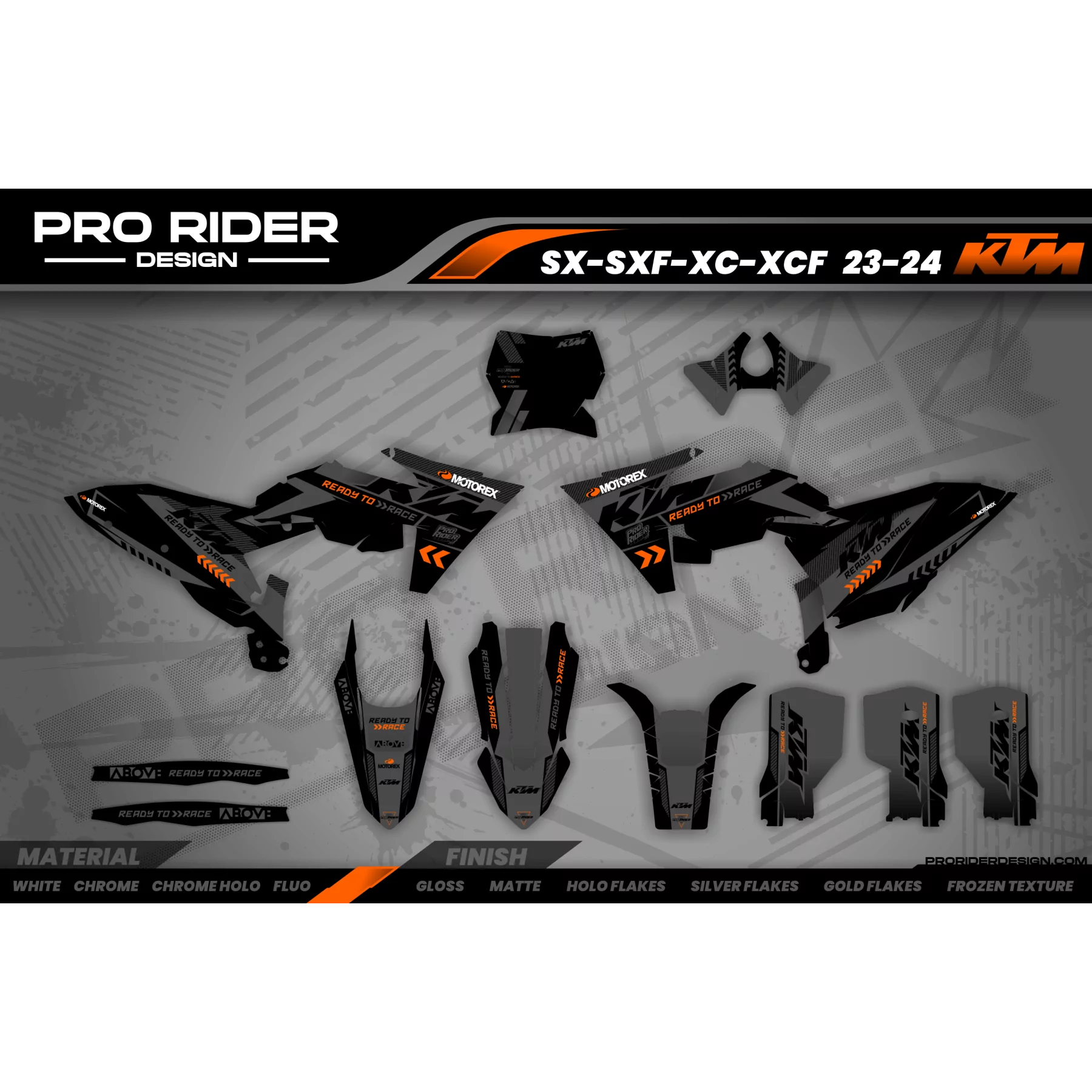 Motorrad-DEKOR KIT DECO Motocross für KTM PERSO CARBONADO