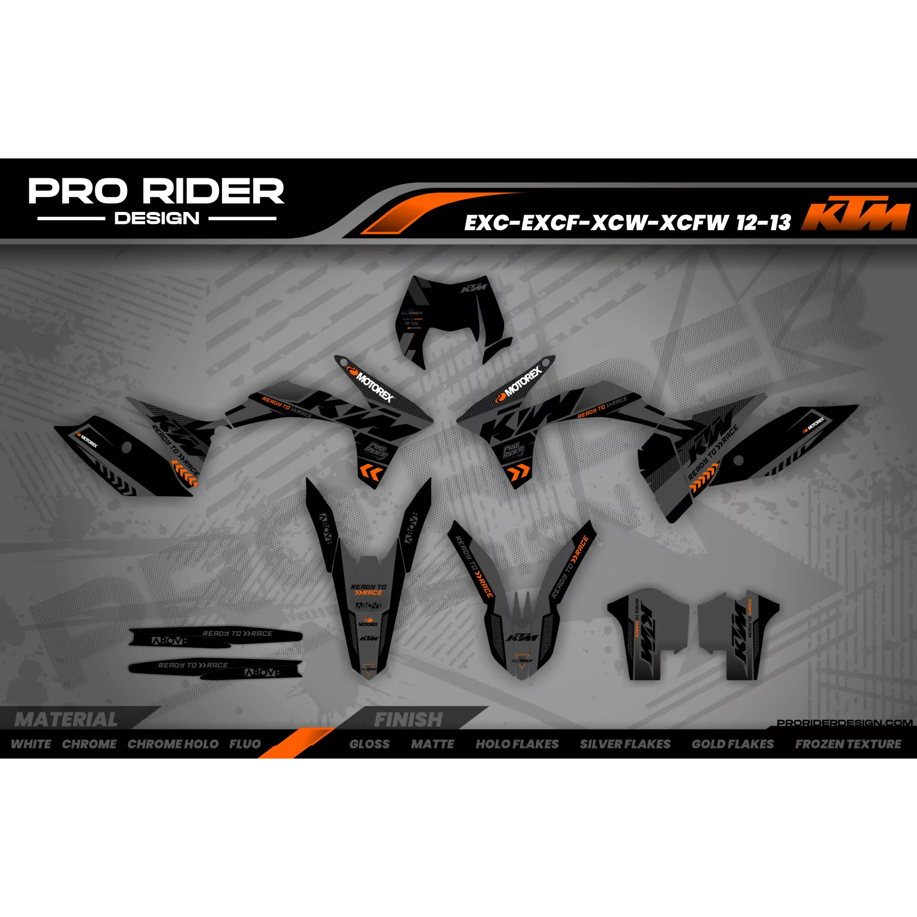 Motorrad-DEKOR KIT DECO Motocross für KTM PERSO CARBONADO