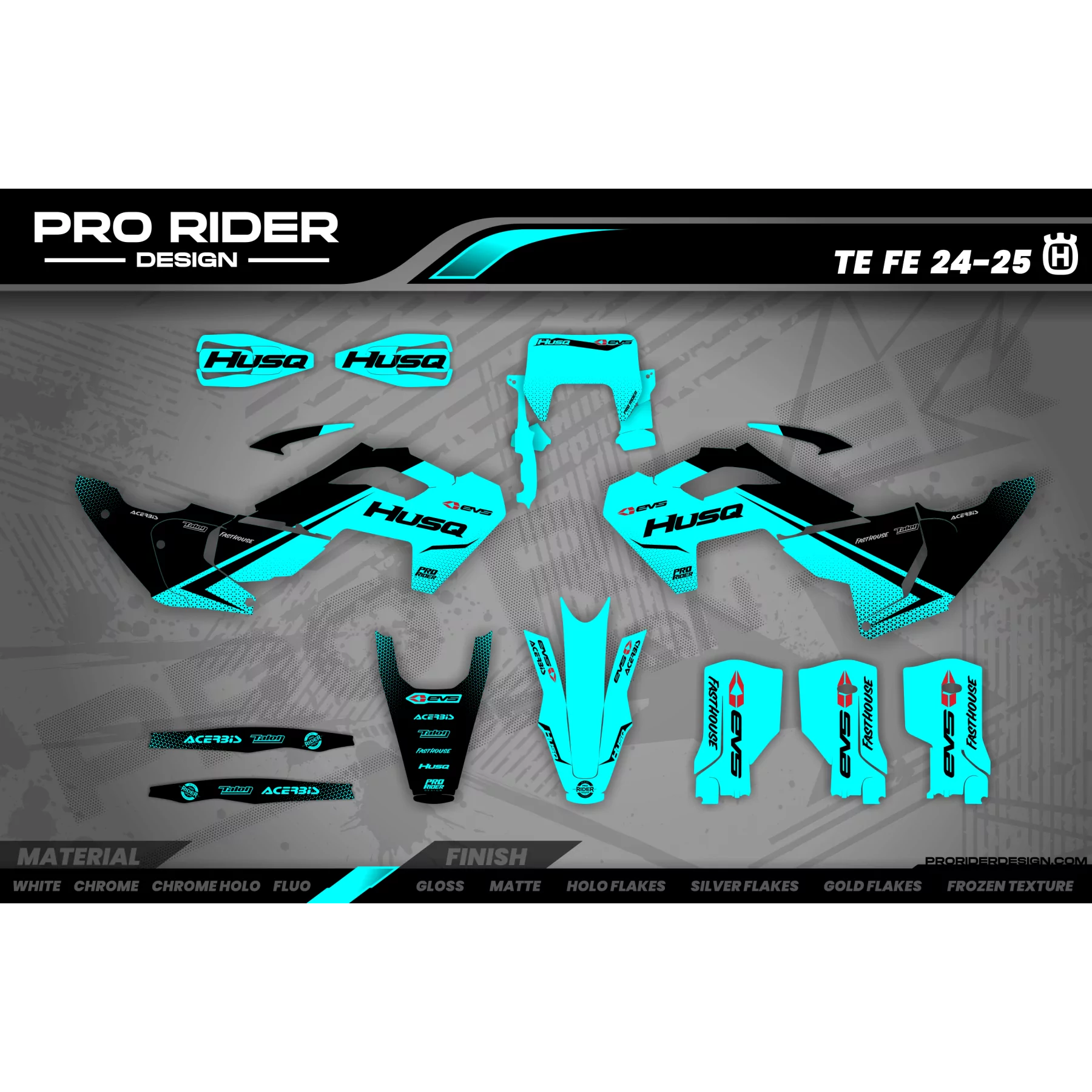 Grafiche moto KIT DECO Motocross HUSQVARNA EVS TEAL