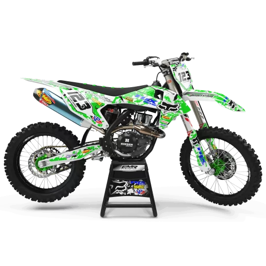 Kit adesivos moto KIT ADESIVOS MOTOCROSS FOX CAMO verde (ref:prda9b)