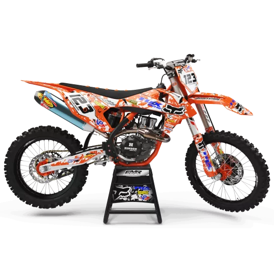 Kit adesivos moto KIT ADESIVOS MOTOCROSS FOX CAMO laranja (ref:prda9c)