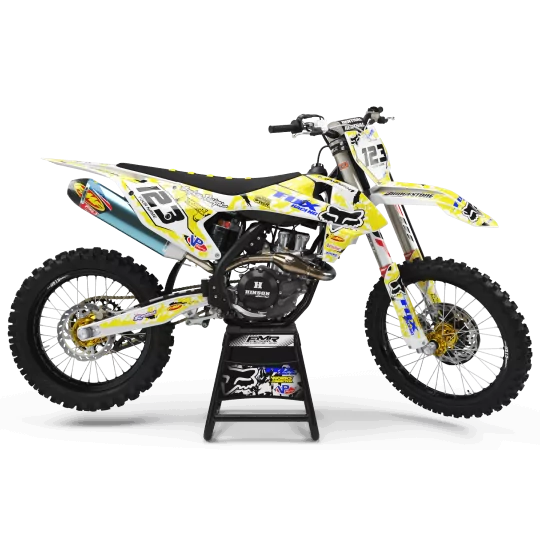 Kit adesivos moto KIT ADESIVOS MOTOCROSS FOX CAMO amarelo (ref:prda9d)