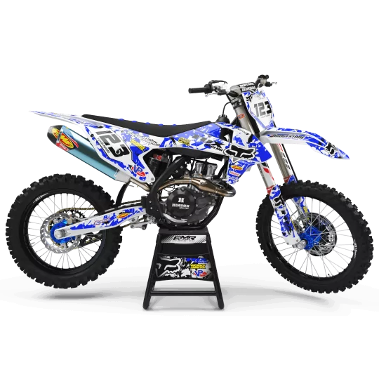 Kit adesivos moto KIT ADESIVOS MOTOCROSS FOX CAMO azul (ref:prda9e)