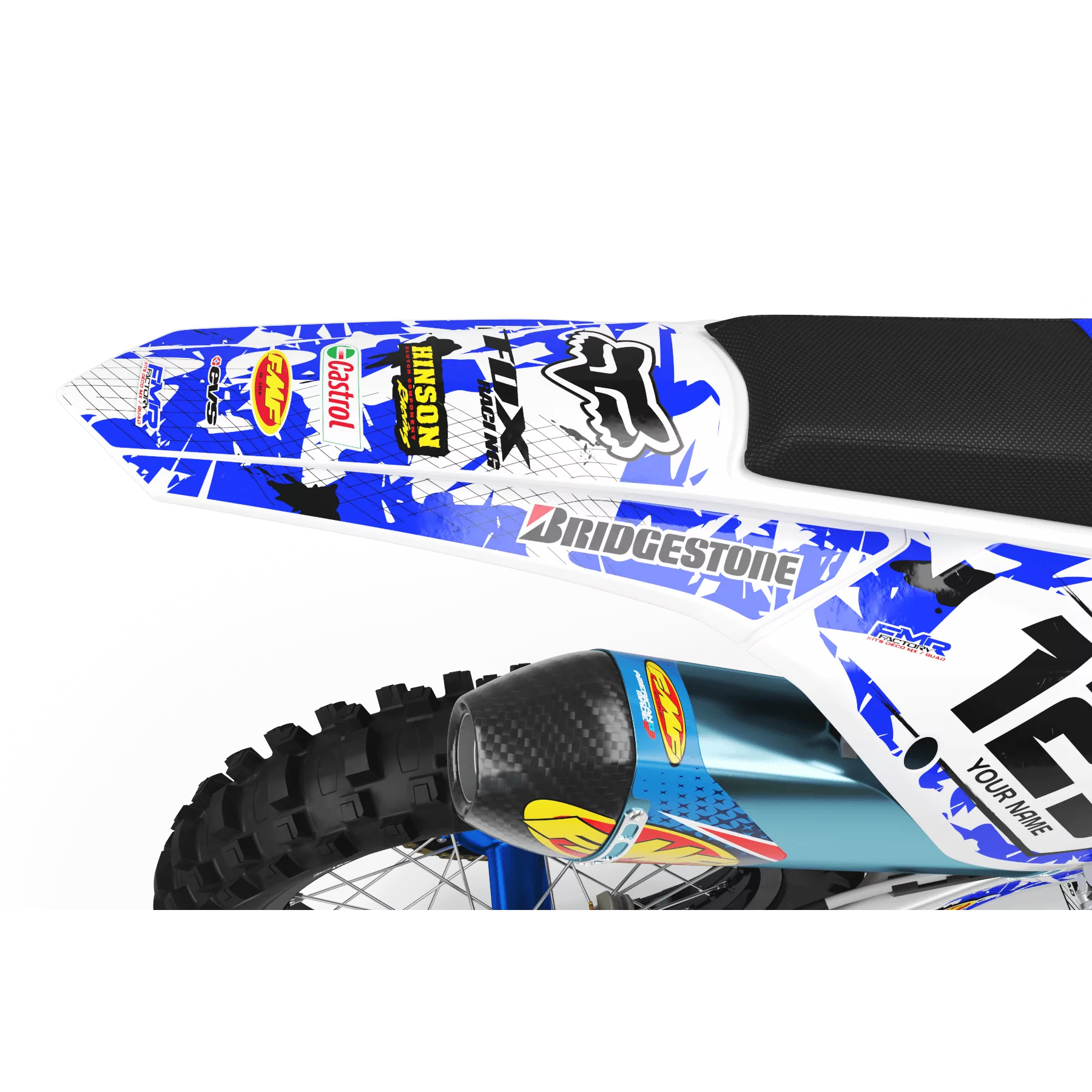 Kit adesivos moto KIT ADESIVOS MOTOCROSS FOX CAMO azul (ref:prda9e)