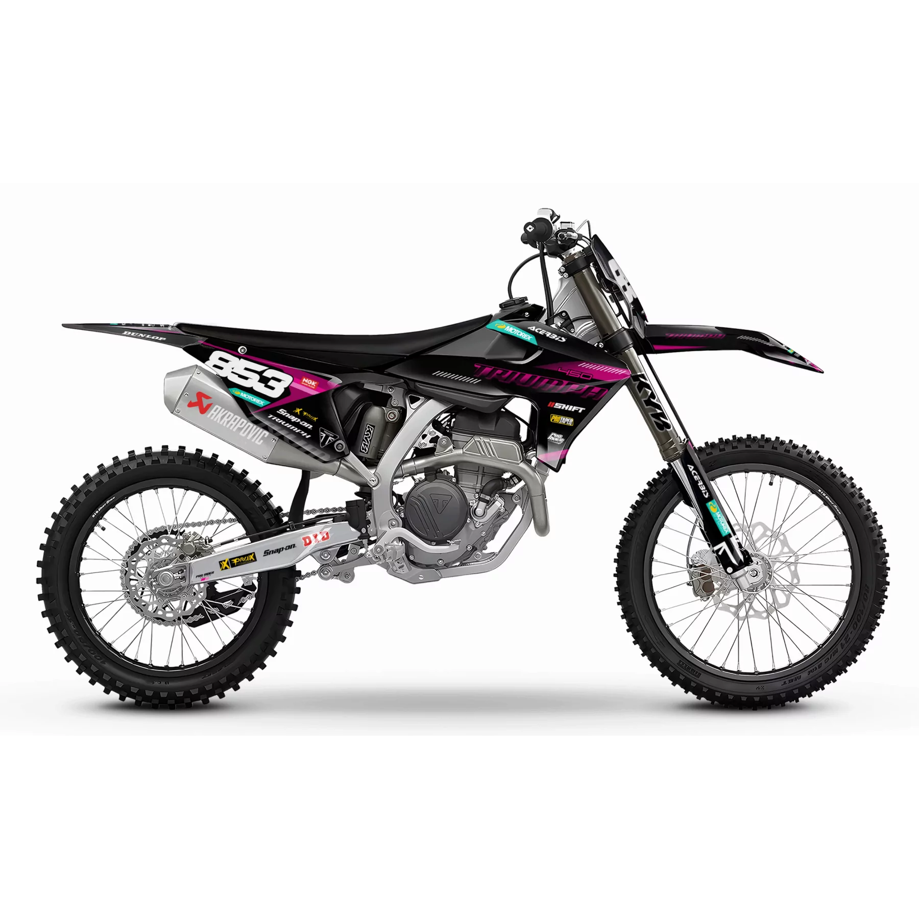Dekor Motorrad Dekor Motocross TRIUMPH Royal Edition | BLACK PINK LINES