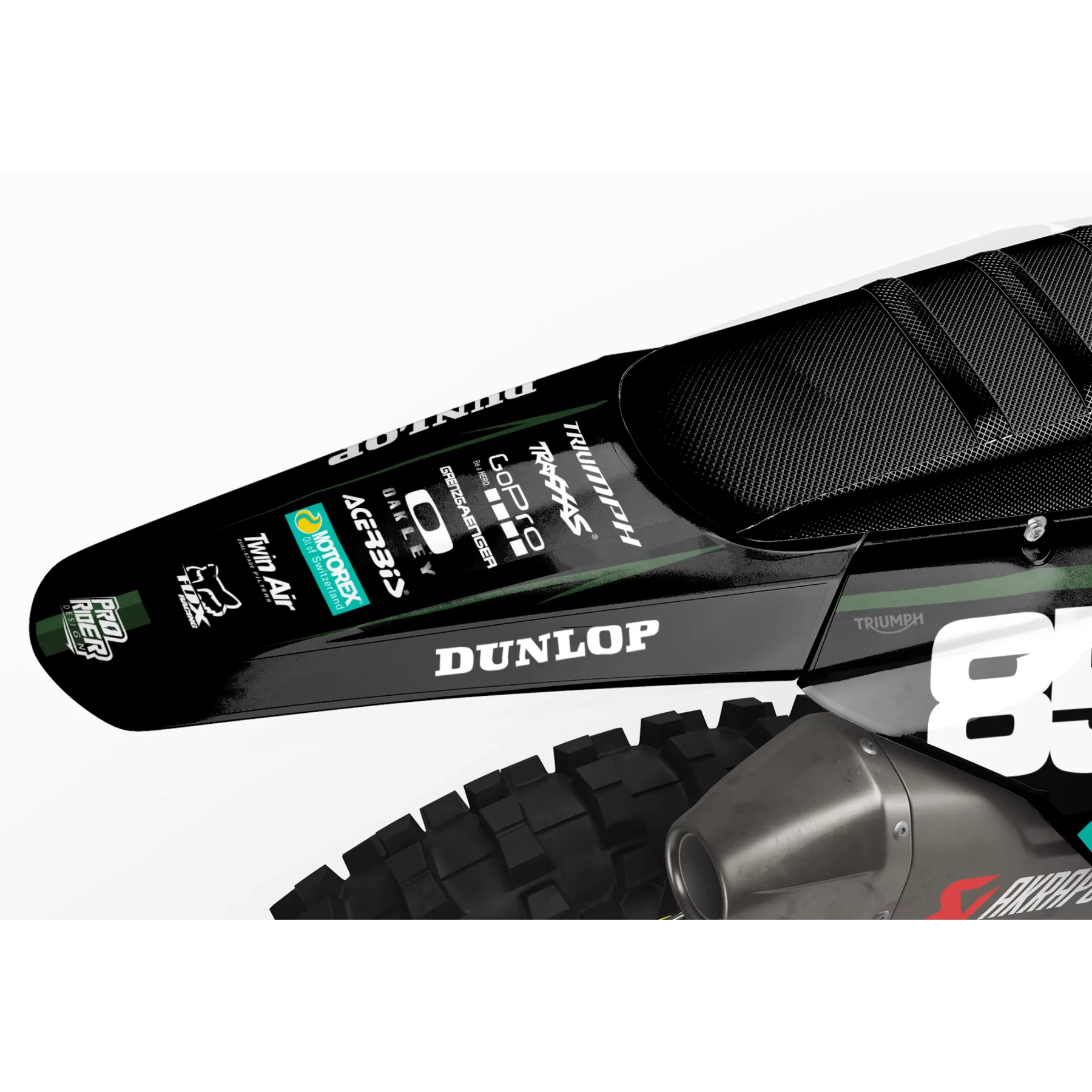 Kit déco moto kit déco motocross triumph Royal Edition | BLACK GREEN LINES
