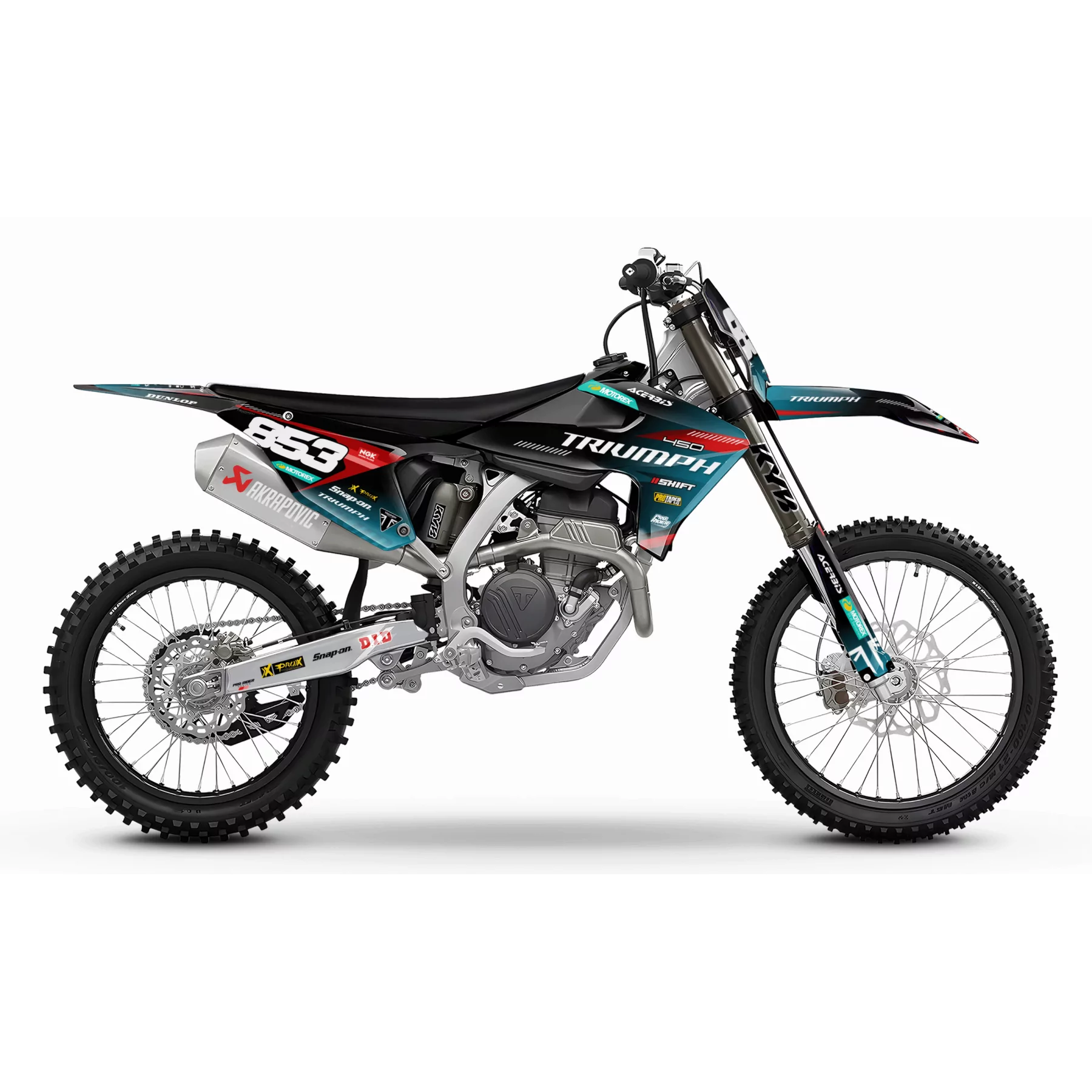 Kit adesivos moto kit adesivos motocross TRIUMPH Royal Edition | TEAL RED LINES