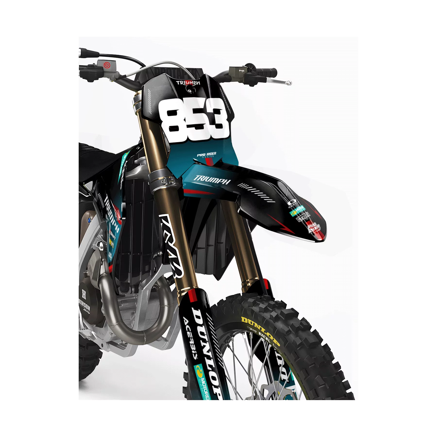 Kit adhesivos moto Kit adhesivos motocross TRIUMPH Royal Edition | TEAL RED LINES