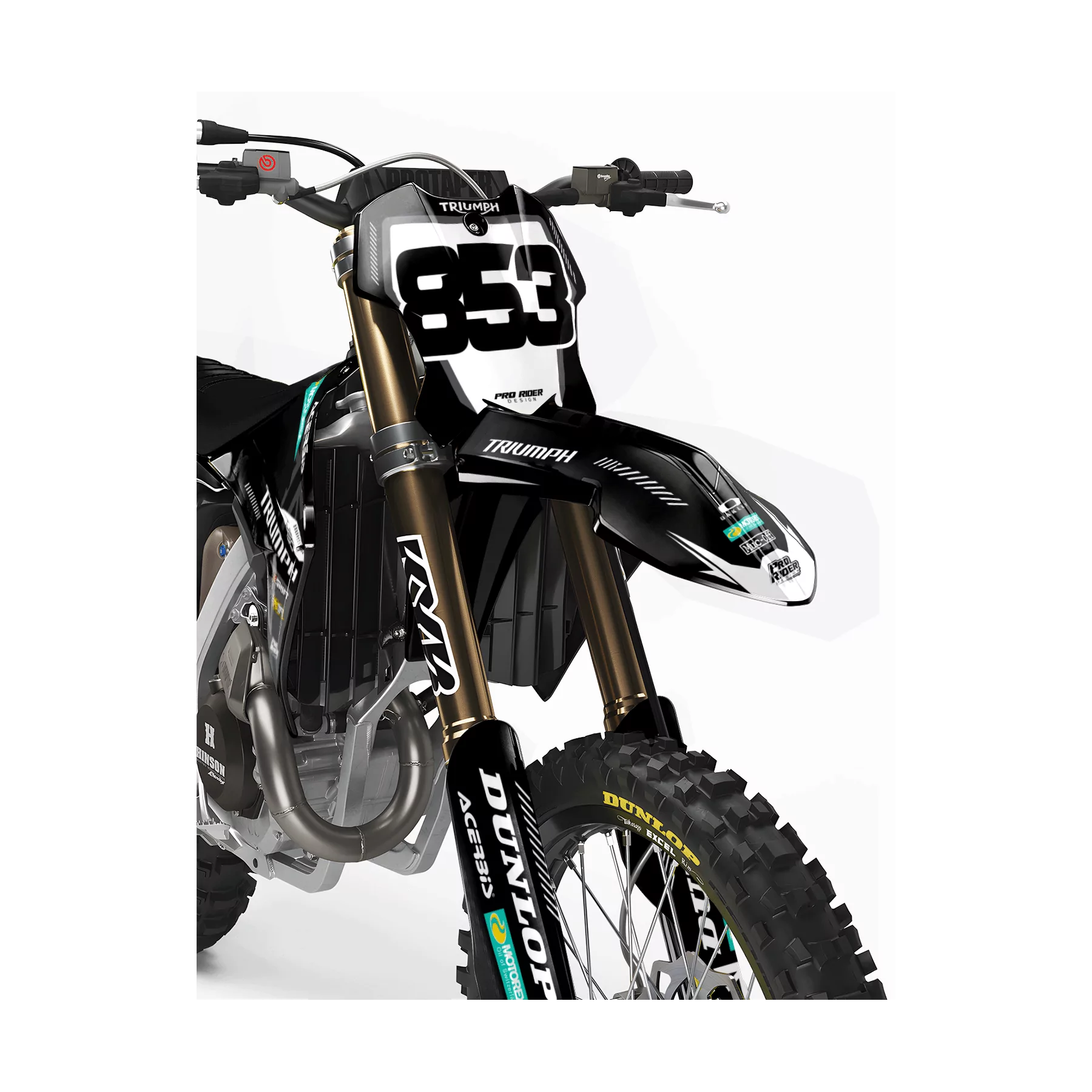 Kit déco moto kit déco motocross triumph Royal Edition | BLACK GREY LINES