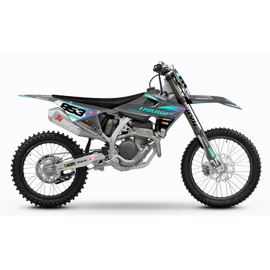Kit adesivos moto kit adesivos motocross TRIUMPH Royal Edition | TEAL GRADIENT LINES