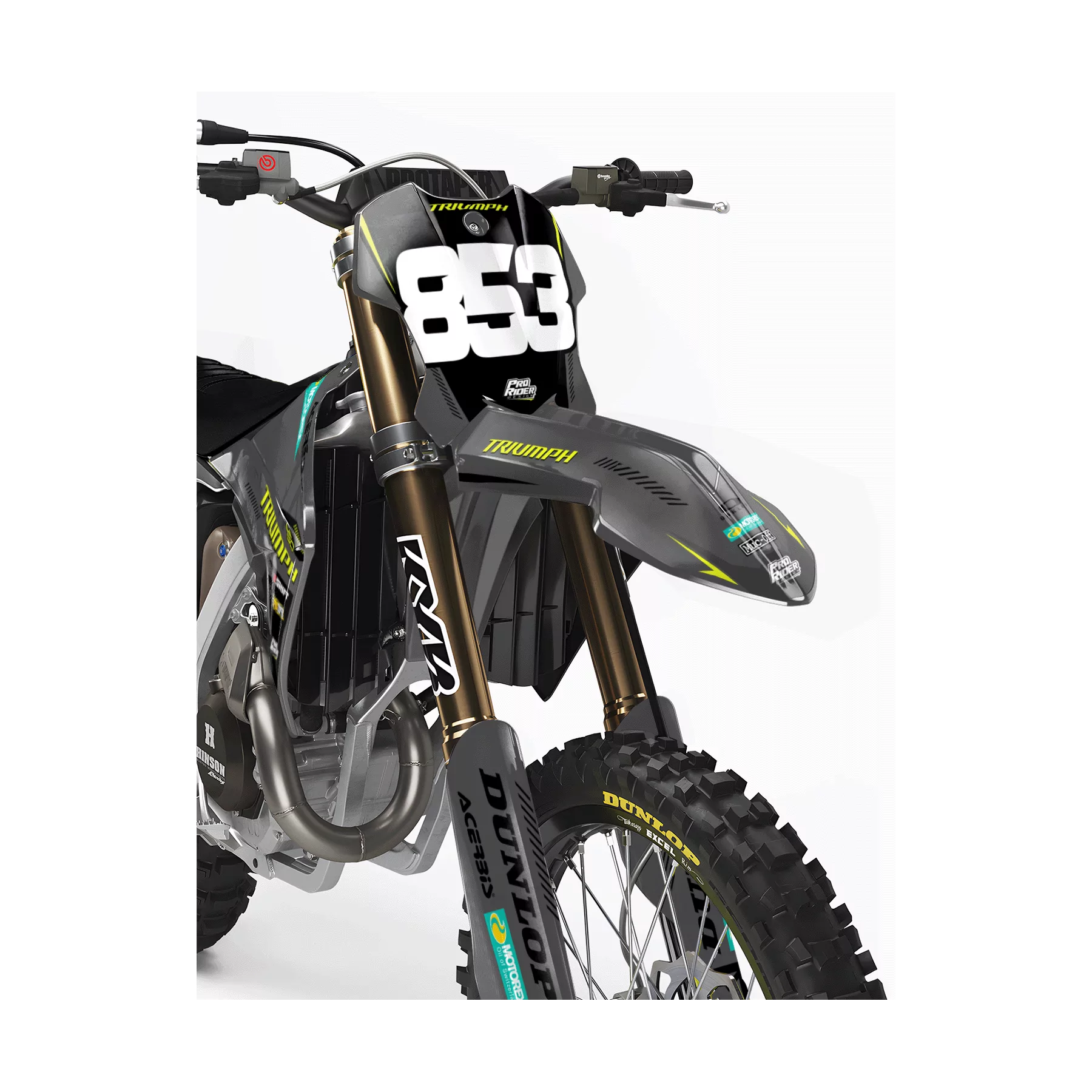 Kit adhesivos moto Kit adhesivos motocross TRIUMPH Royal Edition | NEON GREY LINES