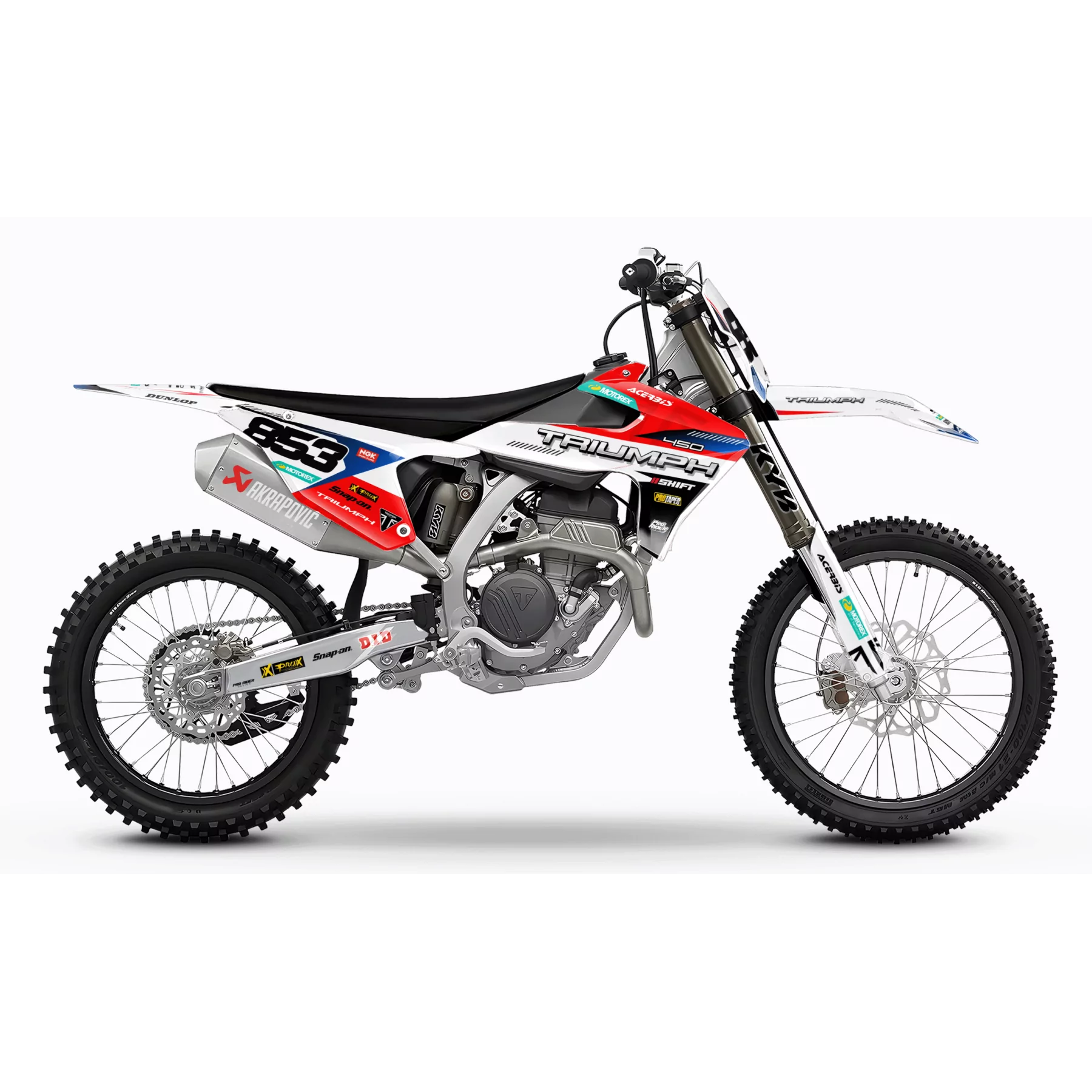 Kit adhesivos moto Kit adhesivos motocross TRIUMPH Royal Edition | RED WHITE LINES