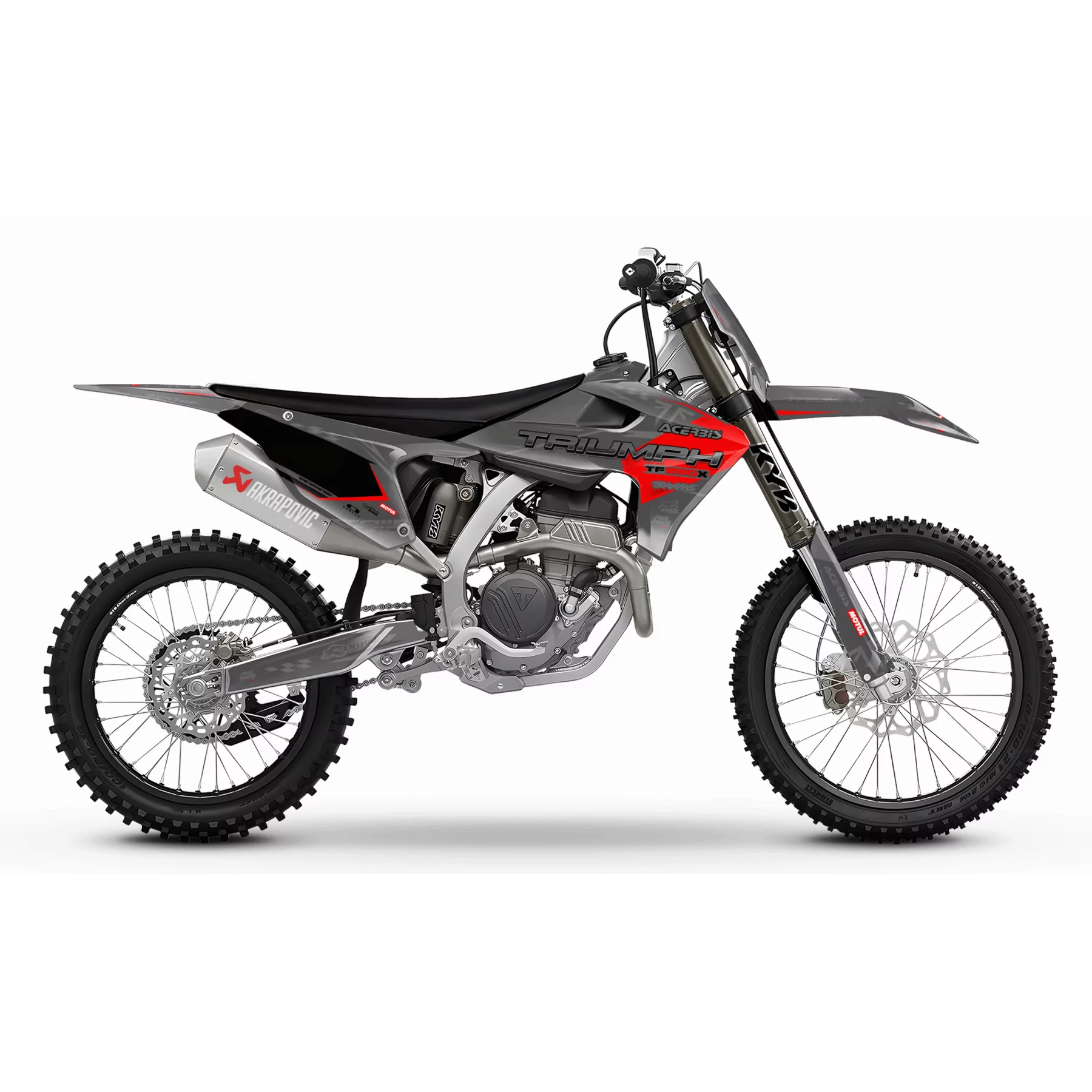 Kit adhesivos moto Kit adhesivos motocross TRIUMPH Racer Edition | GREY RED LINES