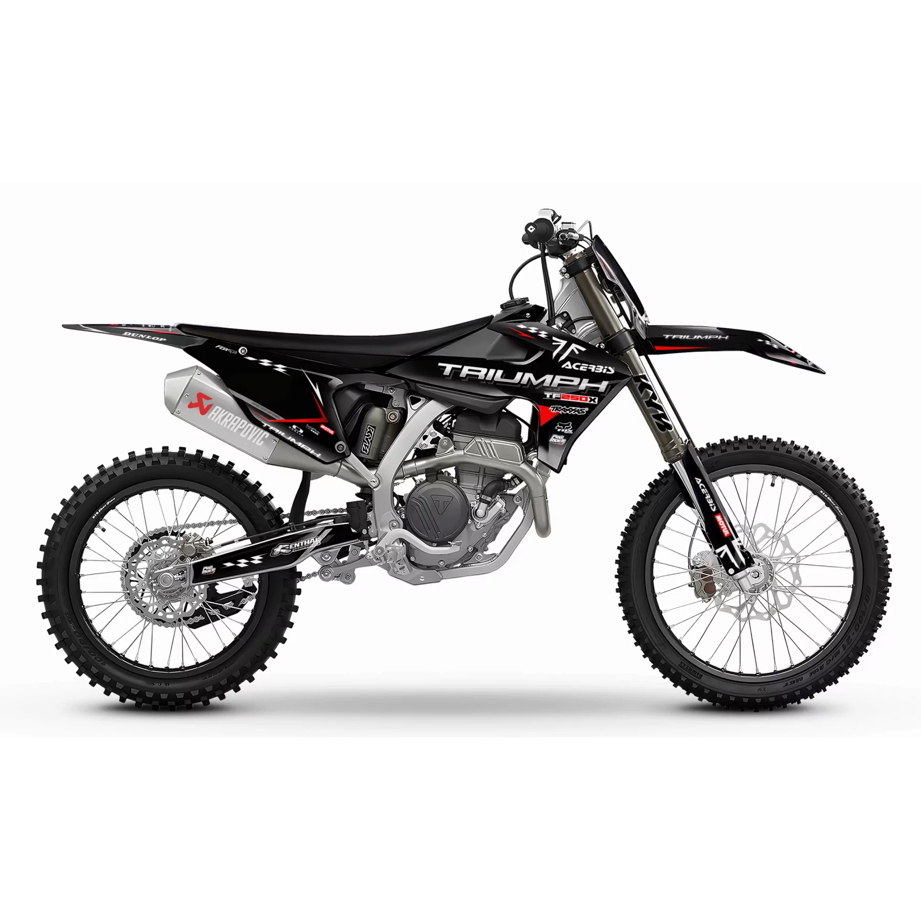 grafiche moto grafiche motocross TRIUMPH Racer Edition | black red LINES