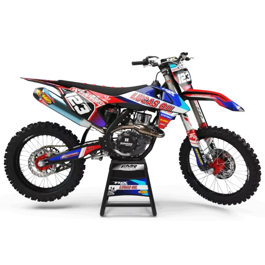 Kit adesivos moto KIT ADESIVOS MOTOCROSS PERSO LUCAS OIL vermelho (ref:prda23a)
