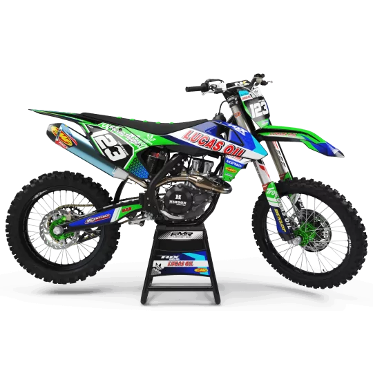 Kit adesivos moto KIT ADESIVOS MOTOCROSS LUCAS OIL verde (ref:prda23b)