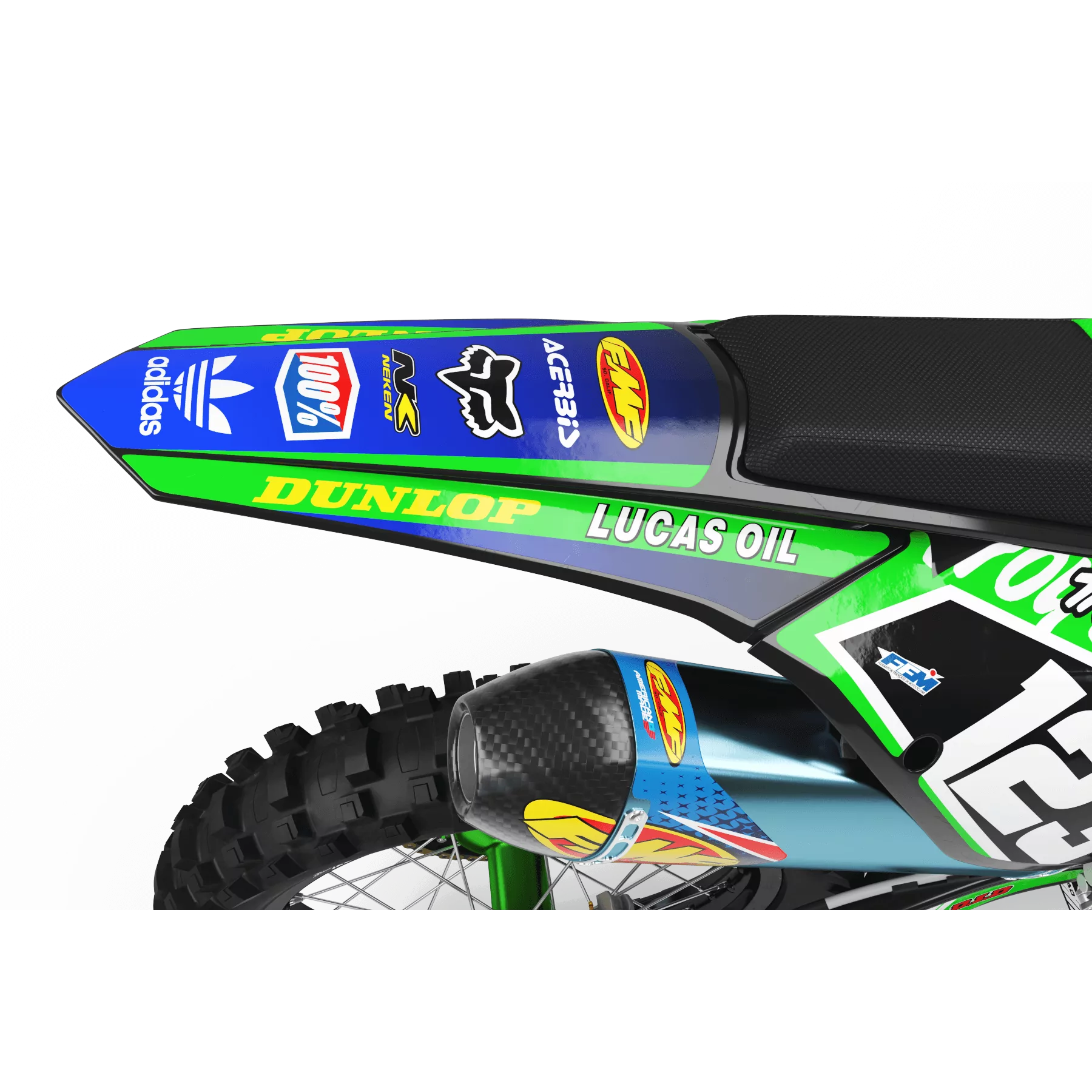Kit déco moto KIT DECO MOTOCROSS LUCAS OIL vert (ref:prda23b)
