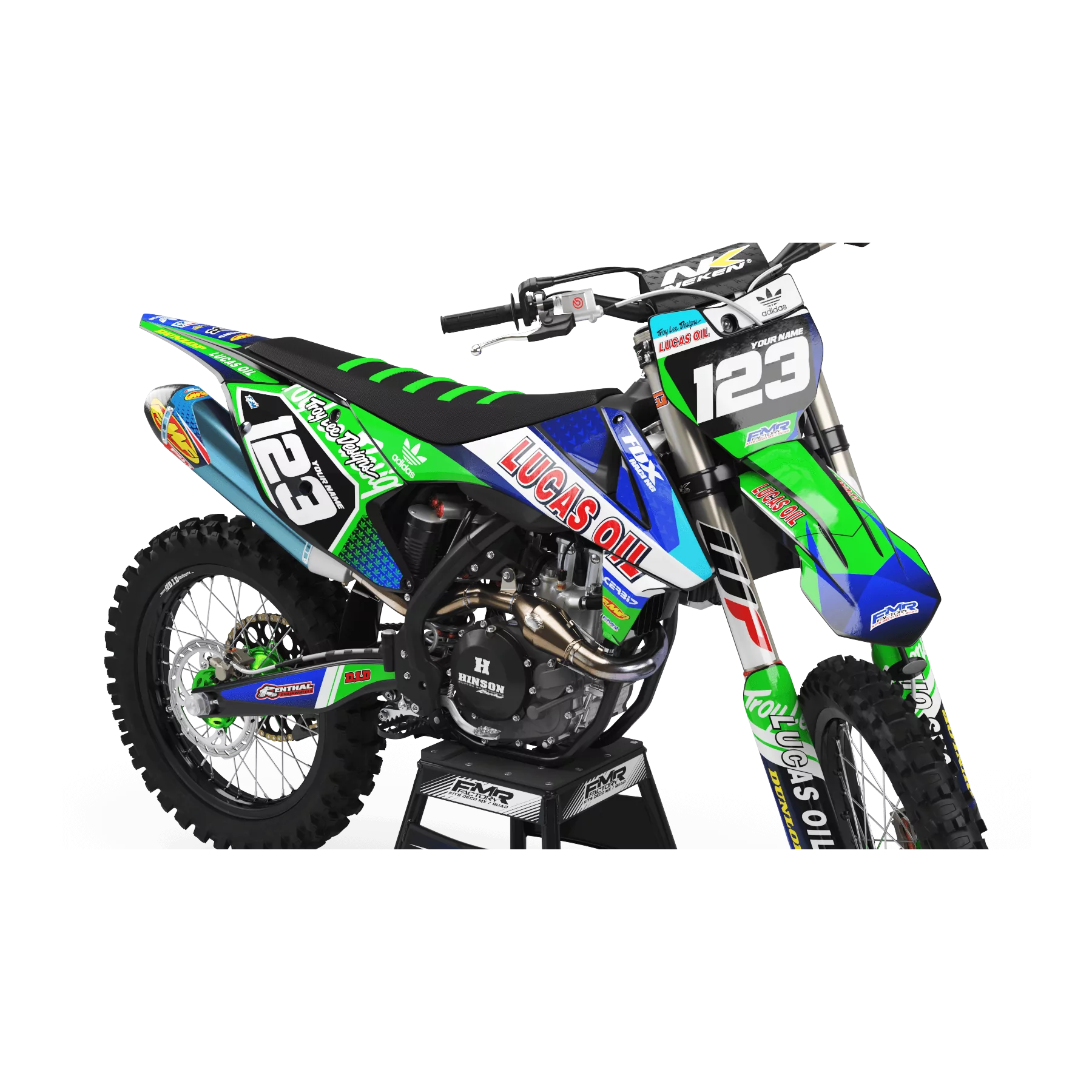 Kit déco moto KIT DECO MOTOCROSS LUCAS OIL vert (ref:prda23b)