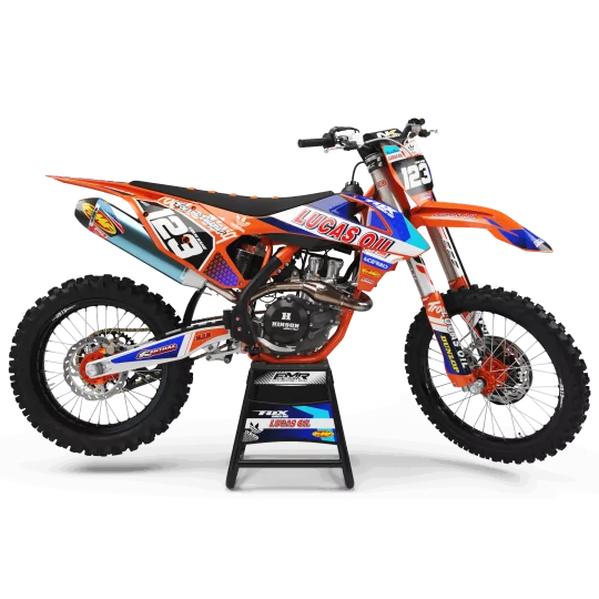Kit adesivos moto KIT ADESIVOS MOTOCROSS LUCAS OIL laranja (ref:prda23c)