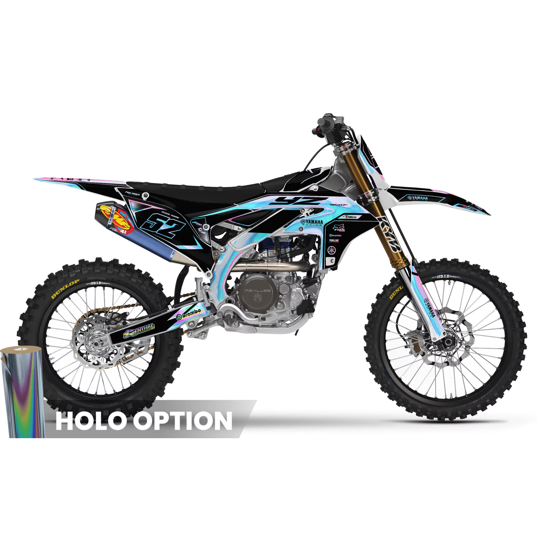 Motorcycle graphics Graphics Motocross YAMAHA | White ThunderStrike