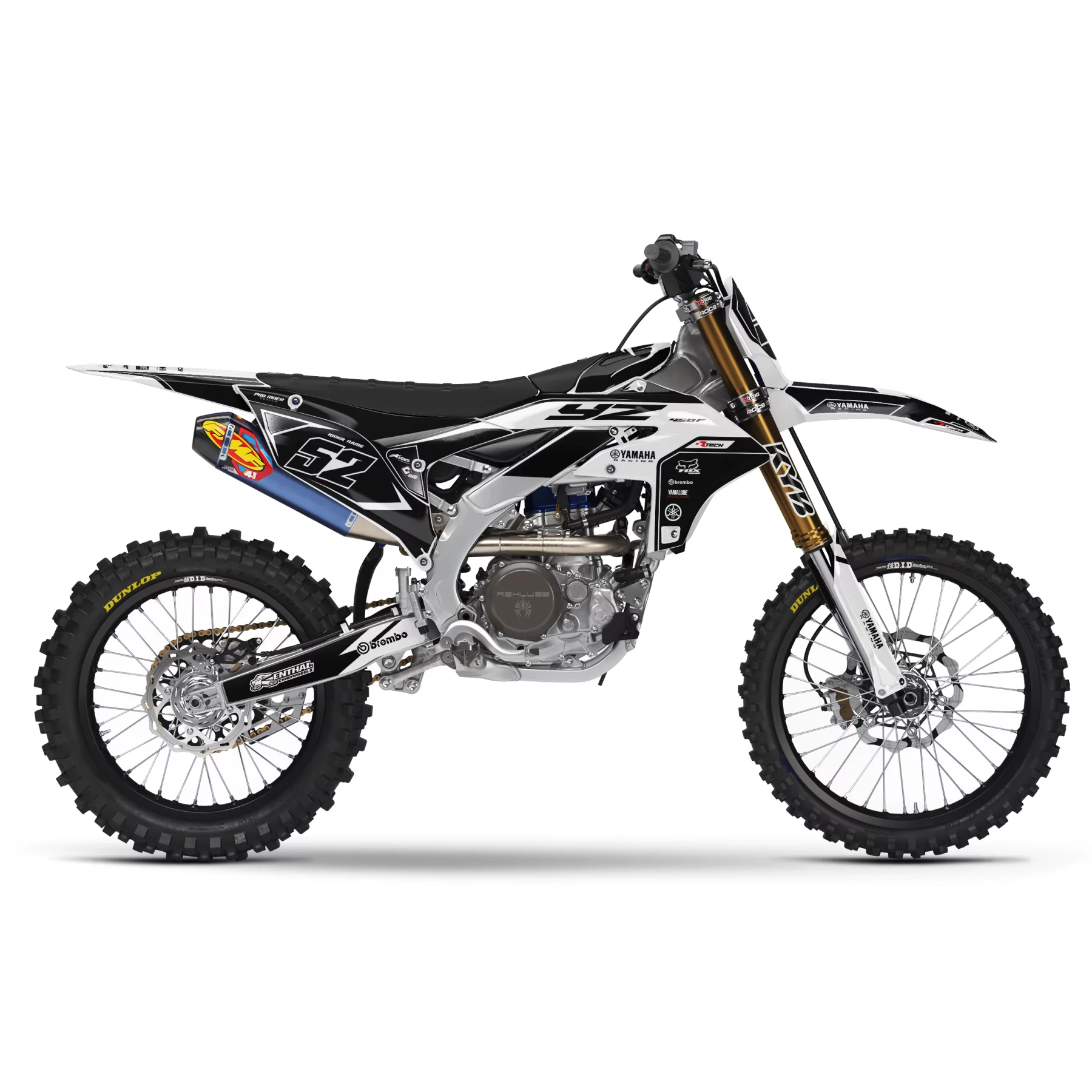 Motorcycle graphics Graphics Motocross YAMAHA | White ThunderStrike
