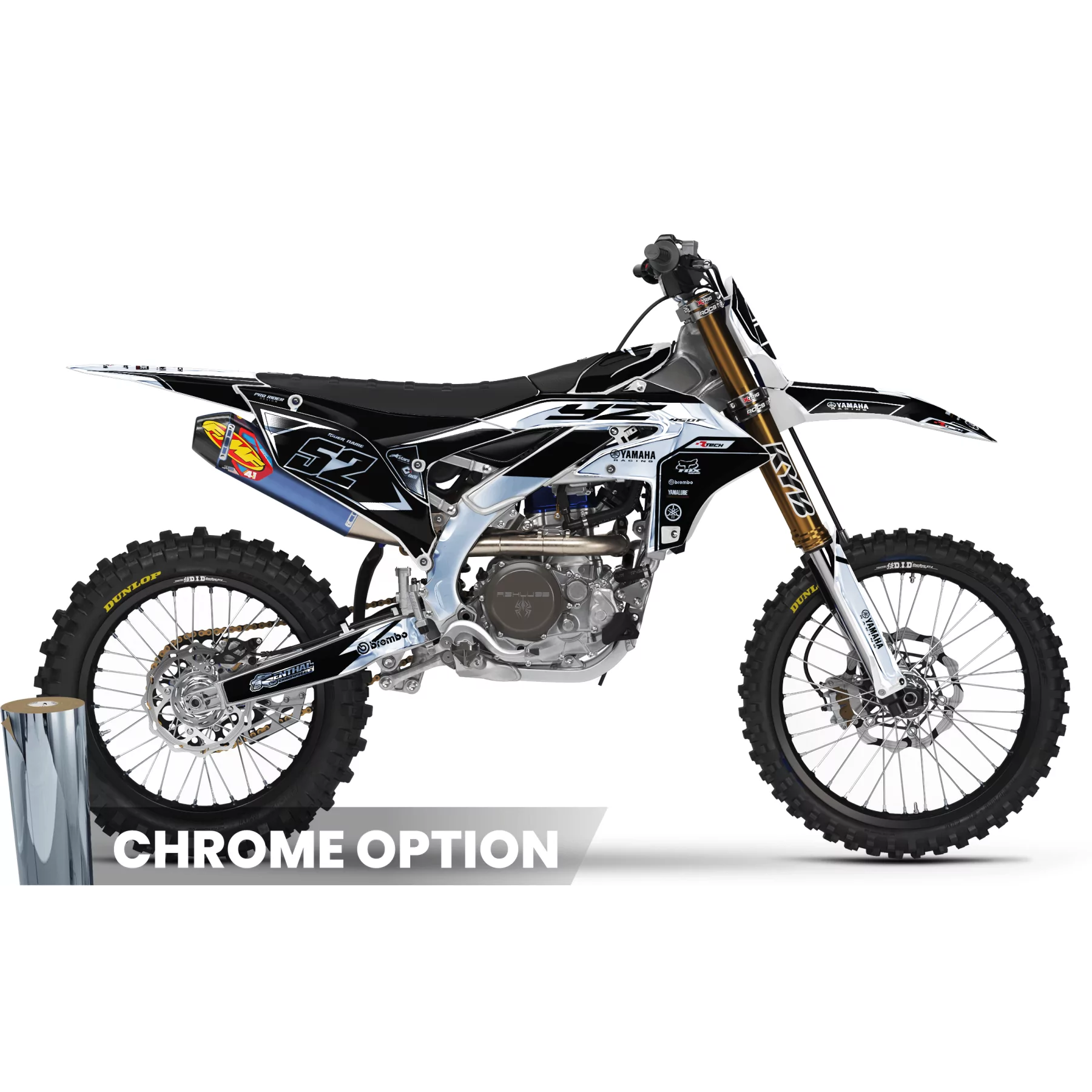 Motorcycle graphics Graphics Motocross YAMAHA | White ThunderStrike