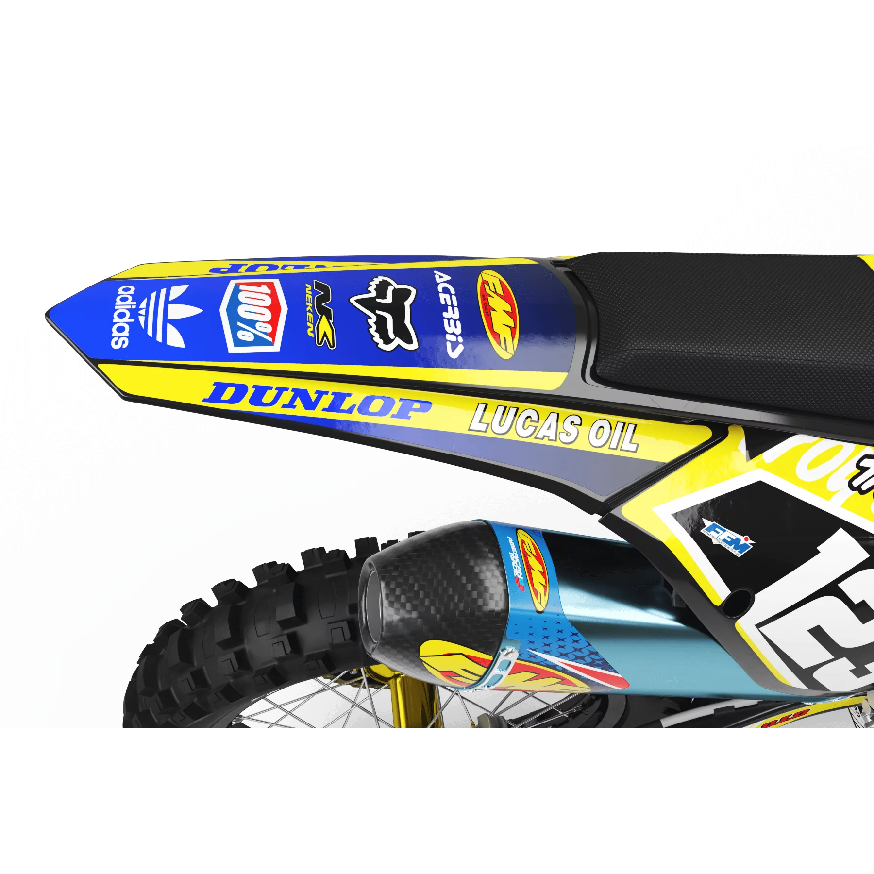 Kit adesivos moto KIT ADESIVOS MOTOCROSS PERSO LUCAS OIL amarelo (ref:prda23d)