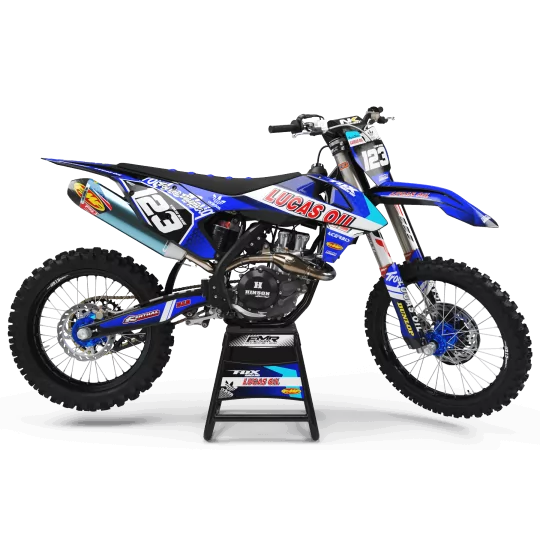 Kit adesivos moto KIT ADESIVOS MOTOCROSS PERSO LUCAS OIL azul (ref:prda23e)