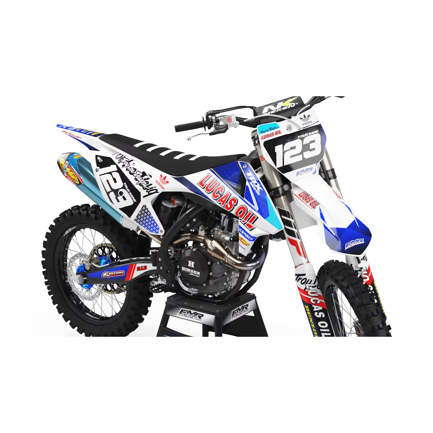 Kit adesivos moto KIT ADESIVOS MOTOCROSS PERSO LUCAS OIL branco (ref:prda23g)