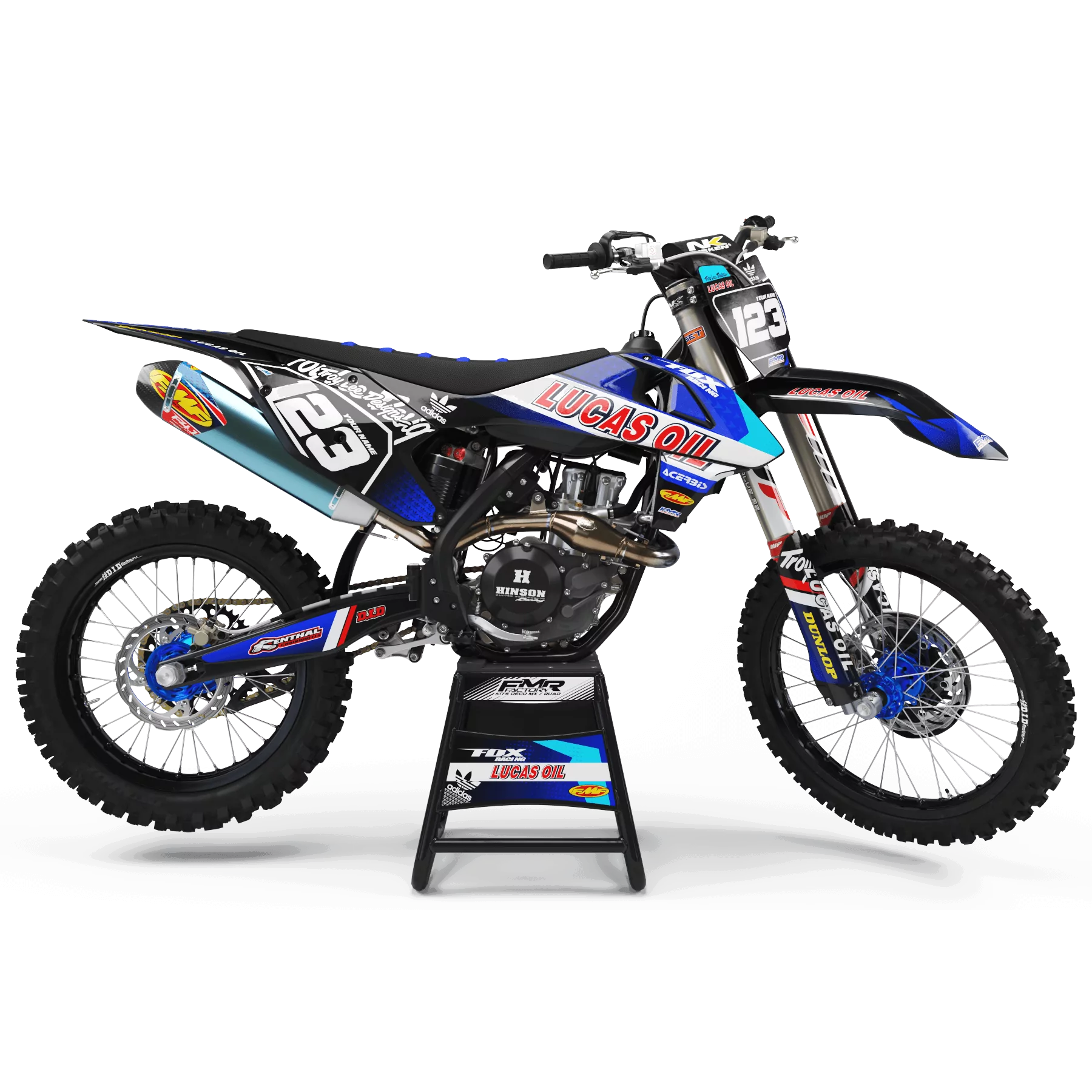 Kit adesivos moto KIT ADESIVOS MOTOCROSS PERSO LUCAS OIL preto (ref:prda23h)