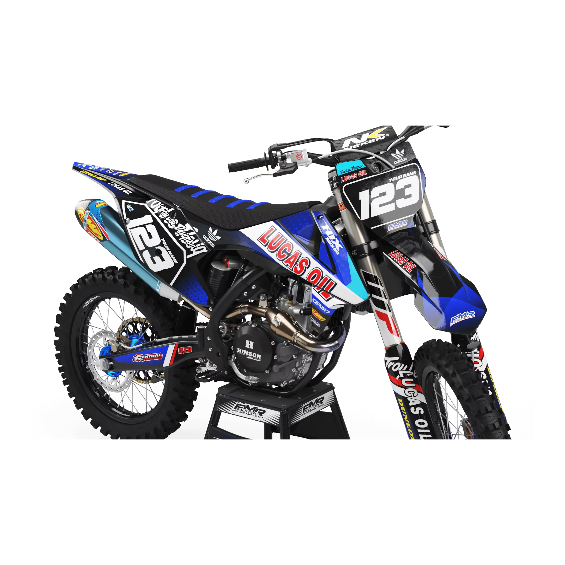 KIT ADESIVOS moto KIT ADESIVOS MOTOCROSS PERSO LUCAS OIL preto (ref:prda23h)