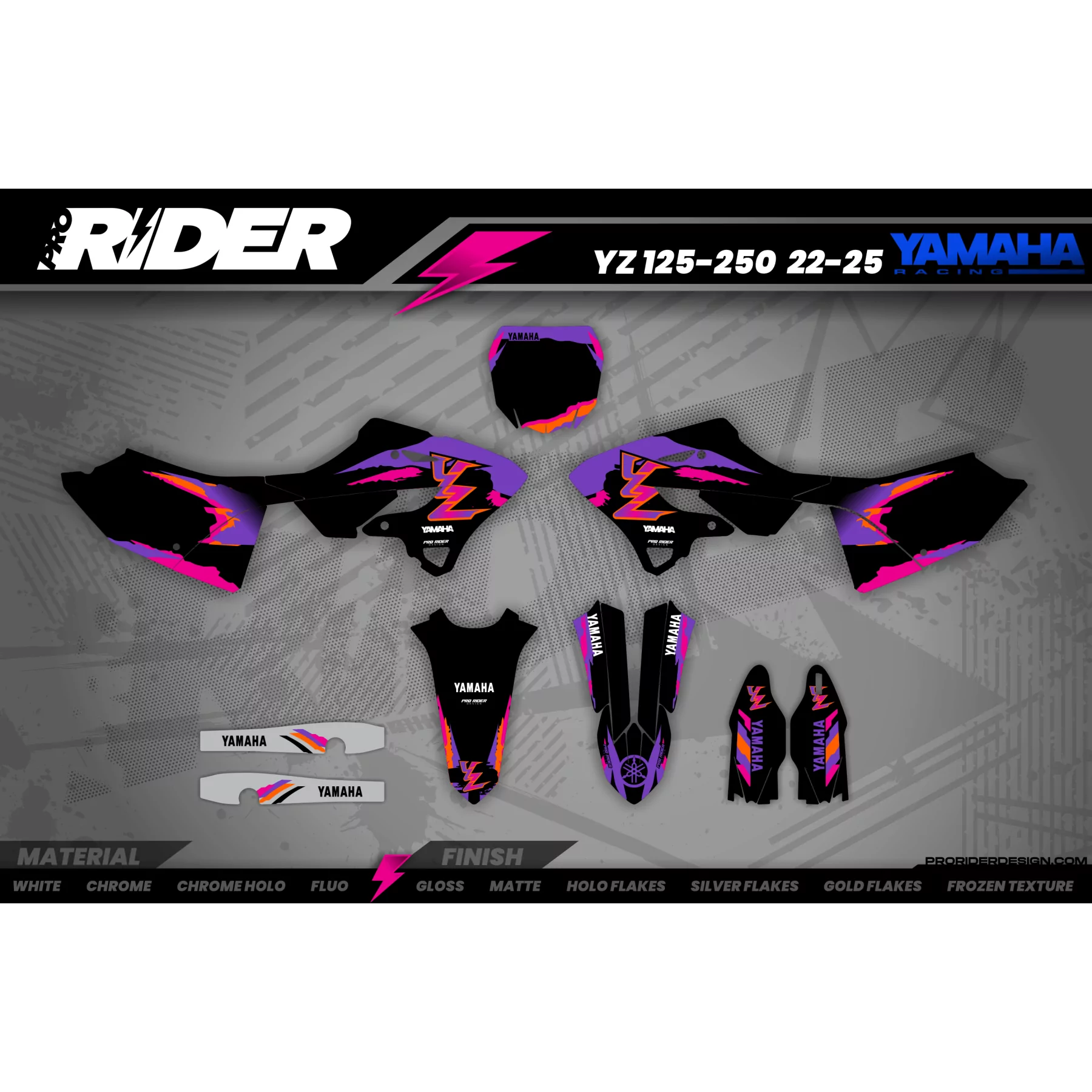 Kit adesivos moto KIT ADESIVOS Motocross YAMAHA 93th Black
