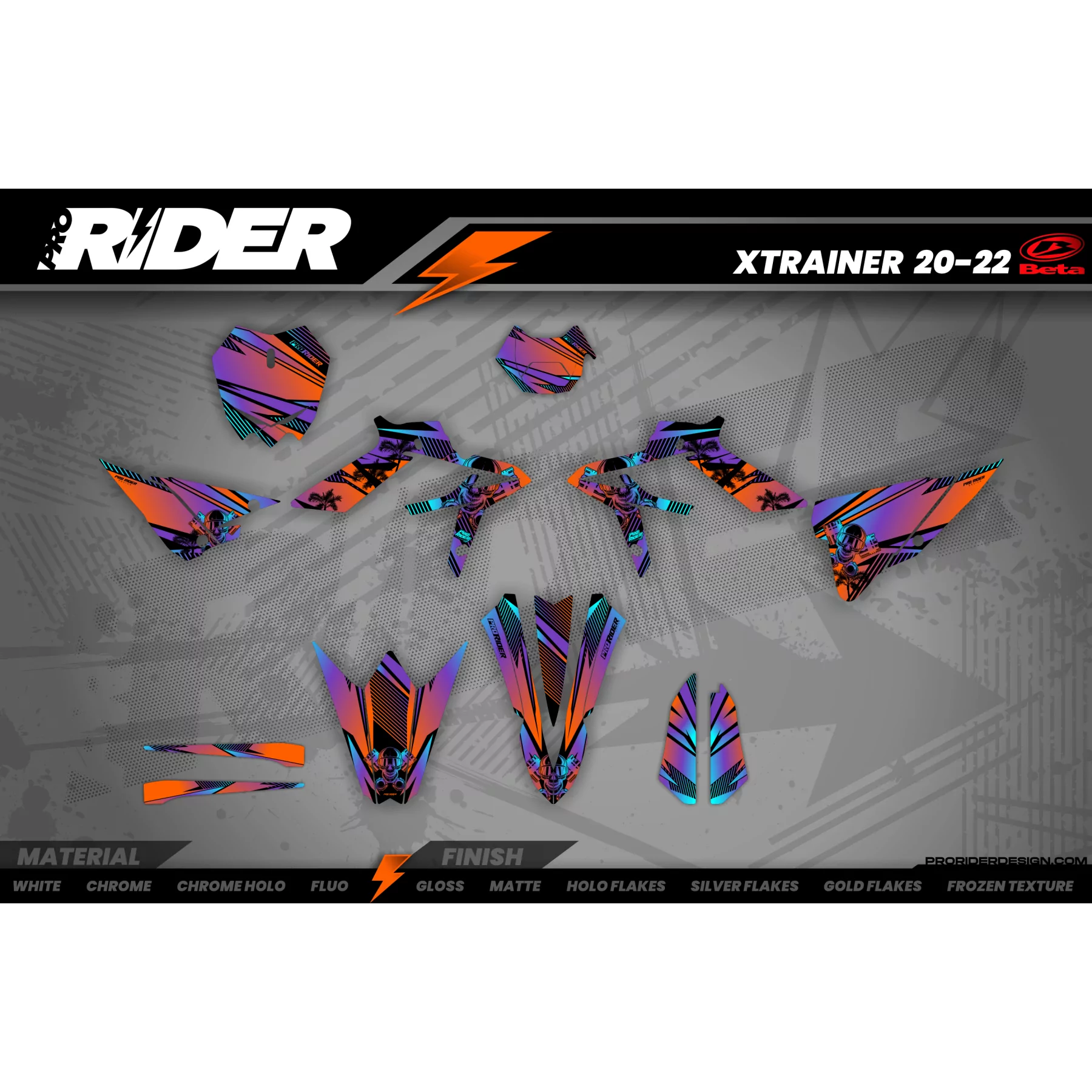 Kit adesivos moto Kit adesivos SUPERMOT personalizável - SKULL TREES