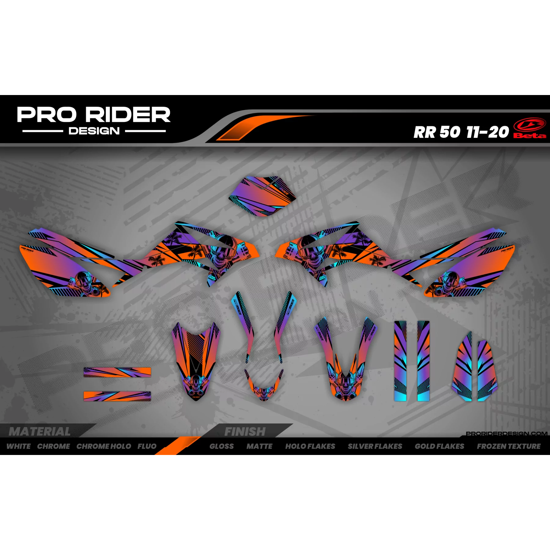 Kit adesivos moto Kit adesivos SUPERMOT personalizável - SKULL TREES