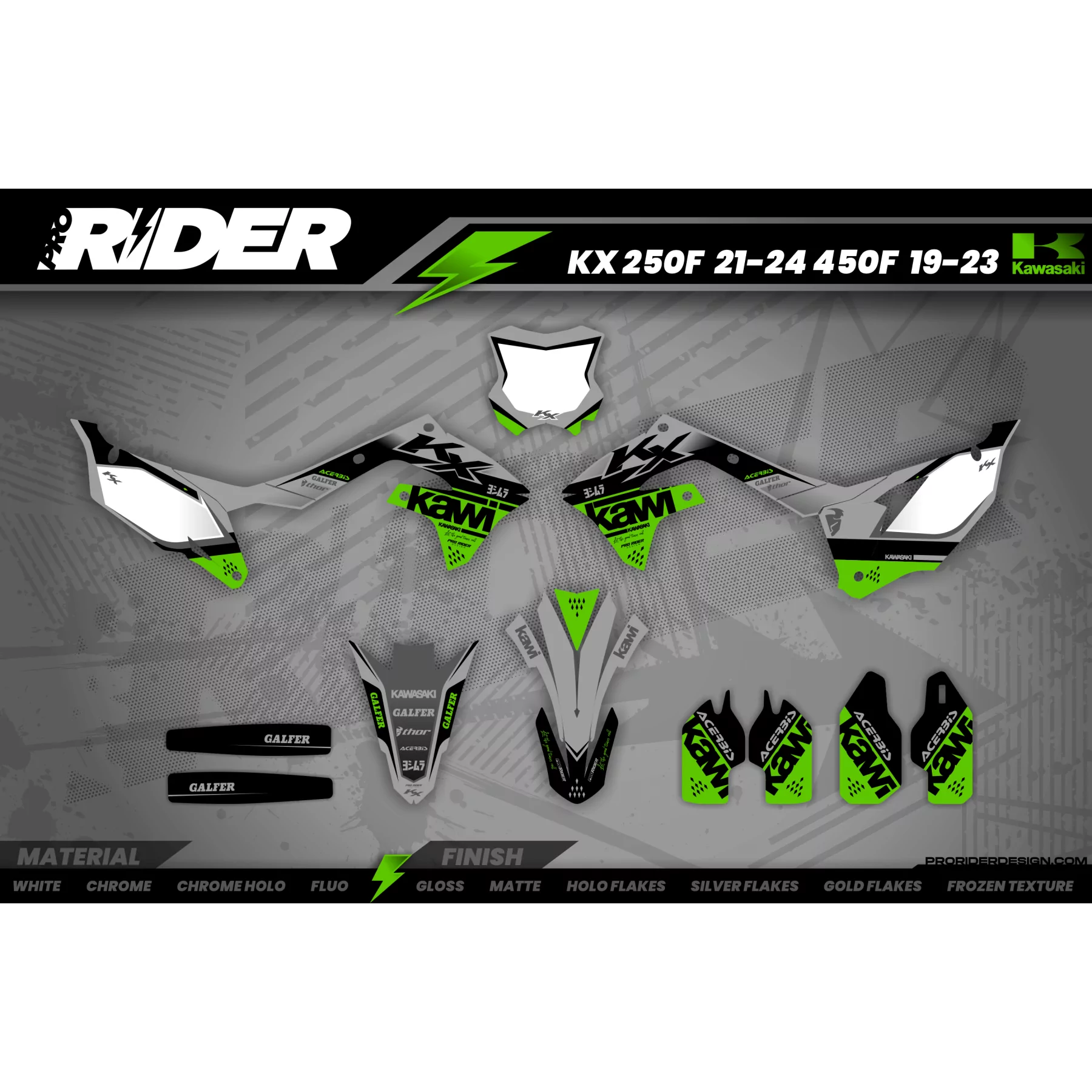 Moto-Dekorkit DEKOR Motocross KAWASAKI MATE FINISH