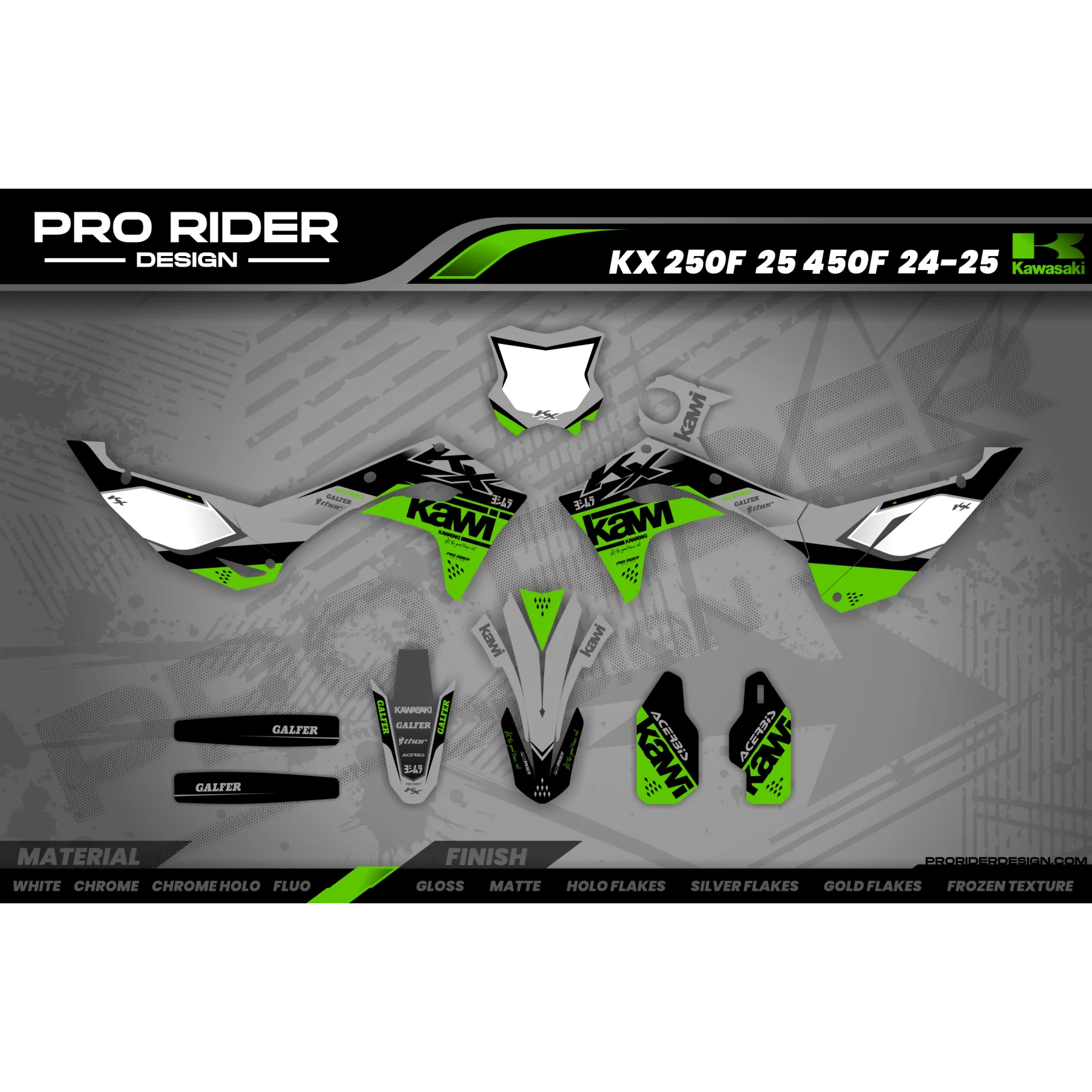 Motorcycle GRAPHICS Graphics Motocross KAWASAKI MATE FINISH