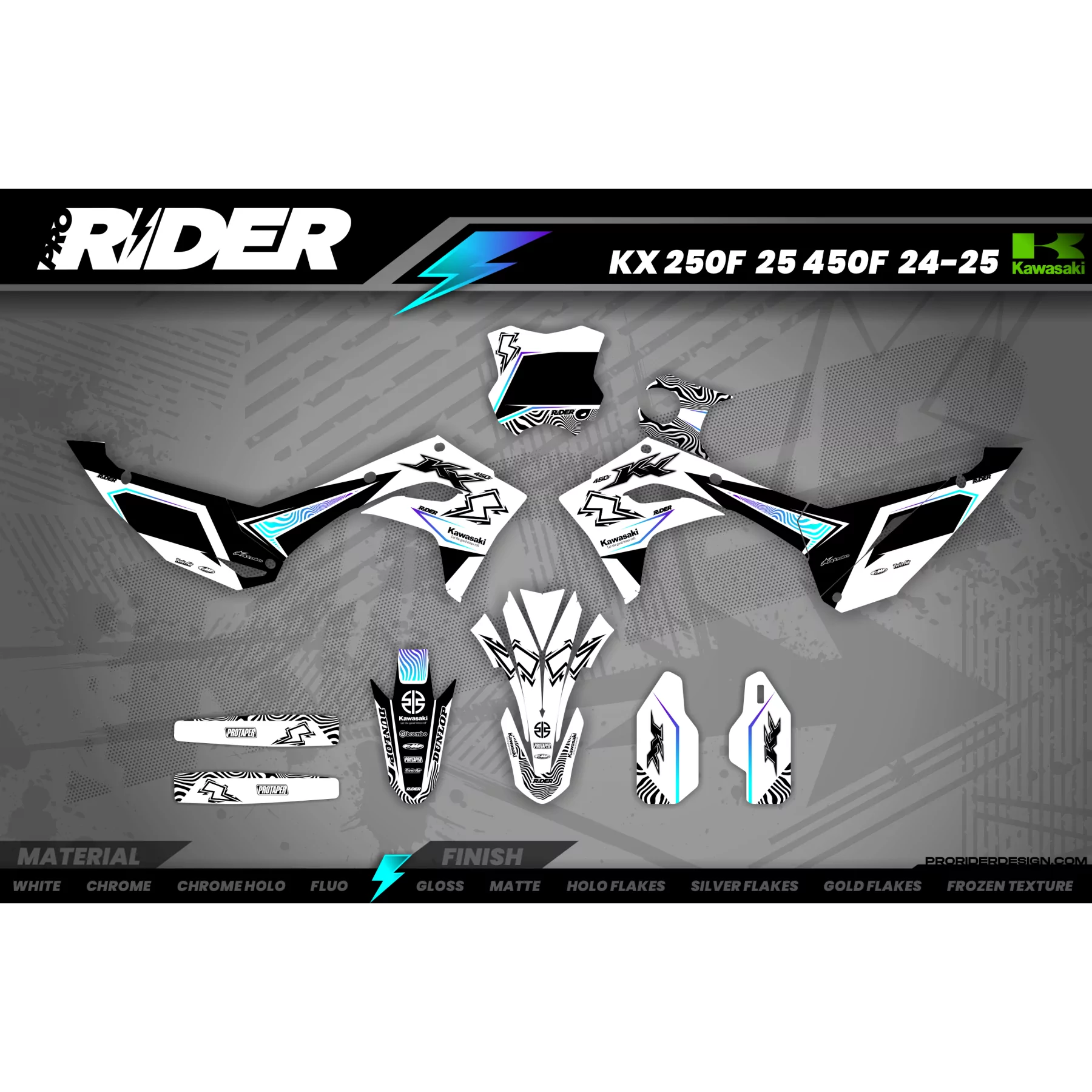 Kit adesivos moto Kit adesivos Motocross Kawasaki Shockwave