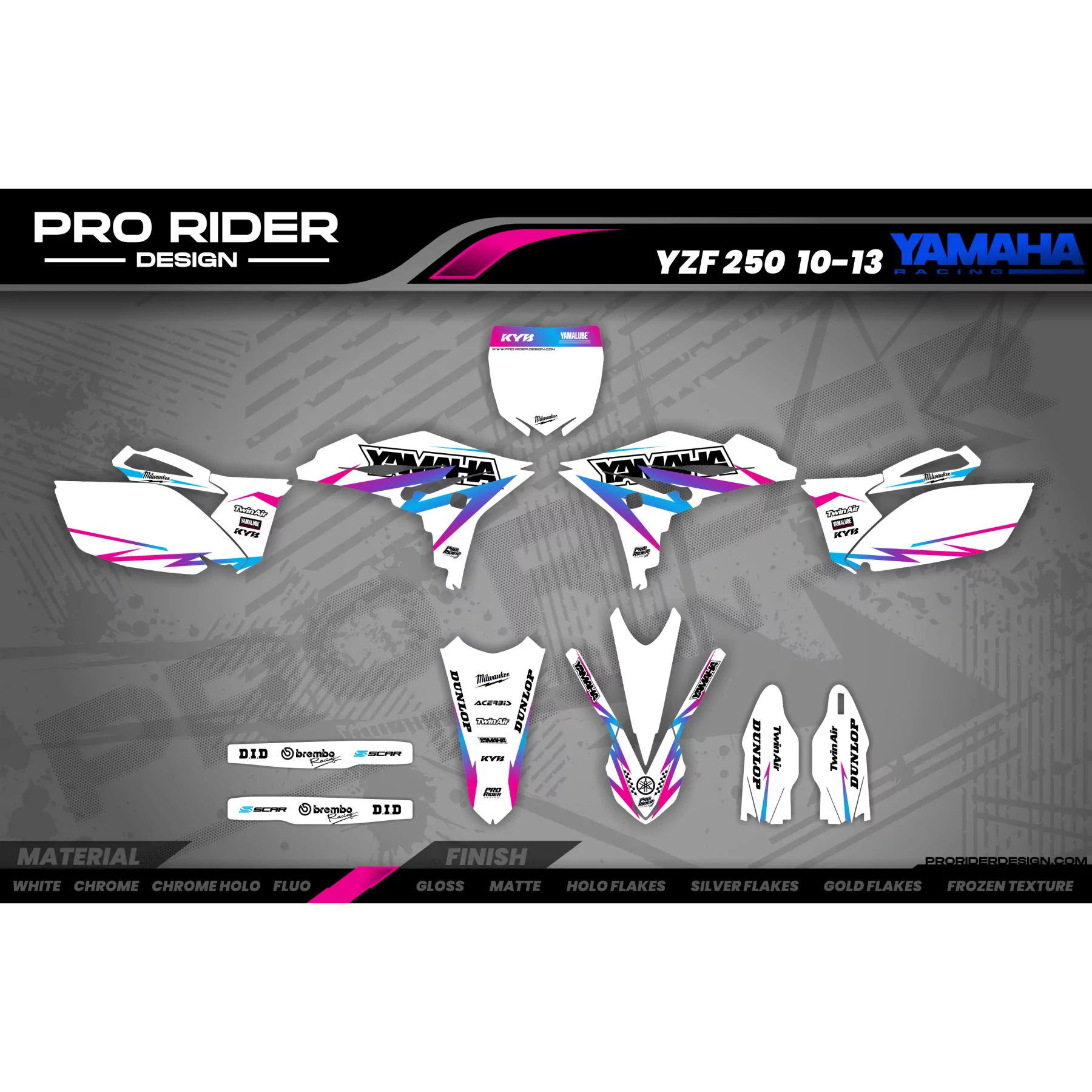 Motorcycle graphics Graphics Motocross YAMAHA PERSO WHITE MATADOR