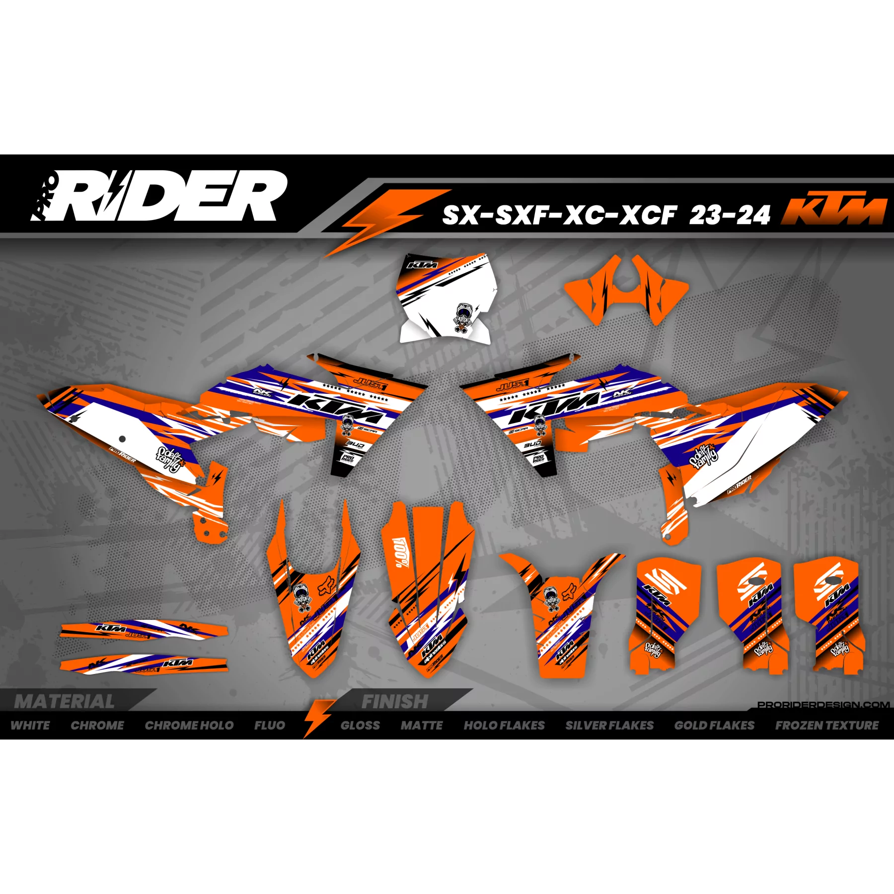 Moto-Dekorkit KIT DEKOR Motocross KTM JUST1 BLUE