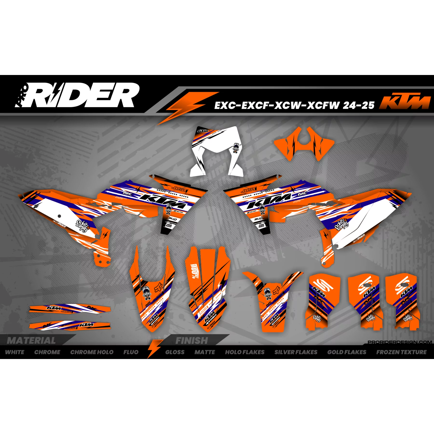 Moto-Dekorkit DEKOR Motocross KTM JUST1 BLUE