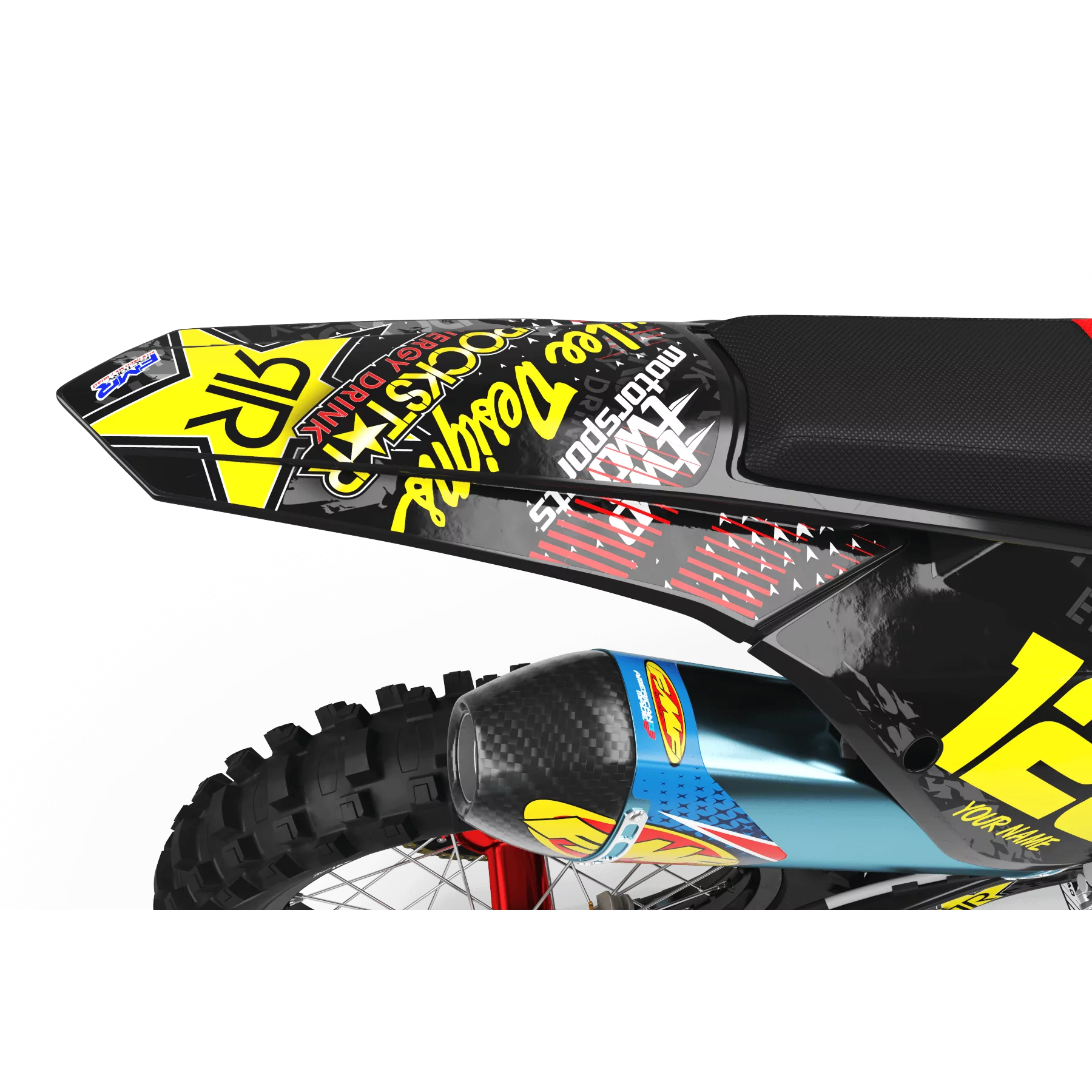 Kit adesivos moto KIT ADESIVOS MOTOCROSS PERSO ROCKSTAR ENERGY vermelho (ref:prda16a)