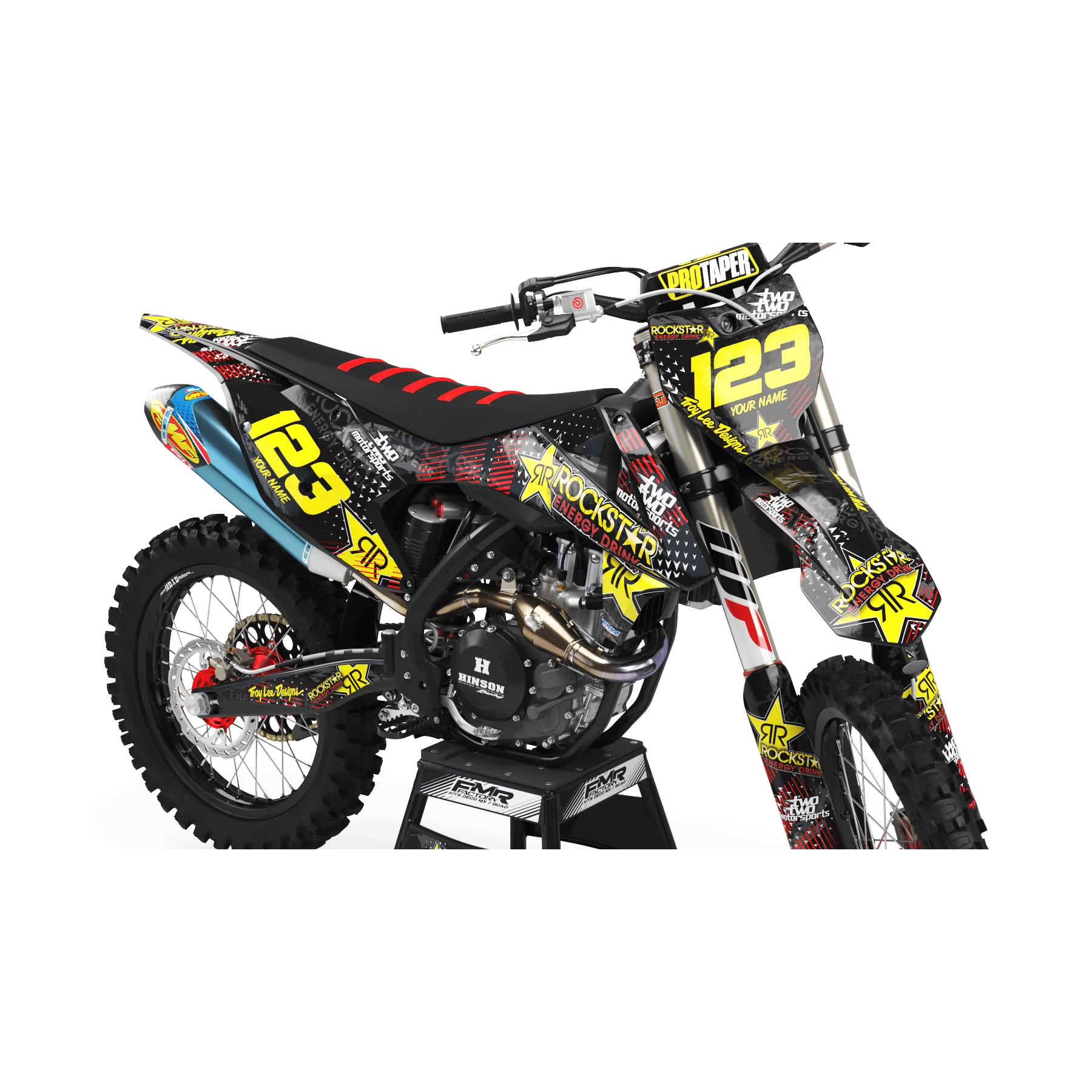 Kit adesivos moto KIT ADESIVOS MOTOCROSS PERSO ROCKSTAR ENERGY vermelho (ref:prda16a)