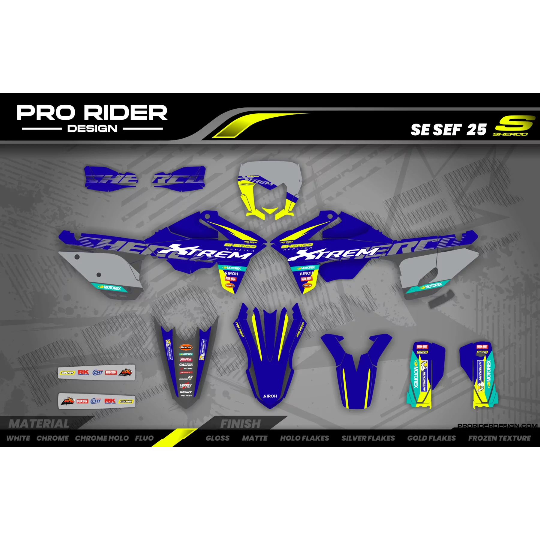 Stickerset moto Stickerset perso SHERCO ENDURO REPLICA ORIGINE XTREM 25 - OEM