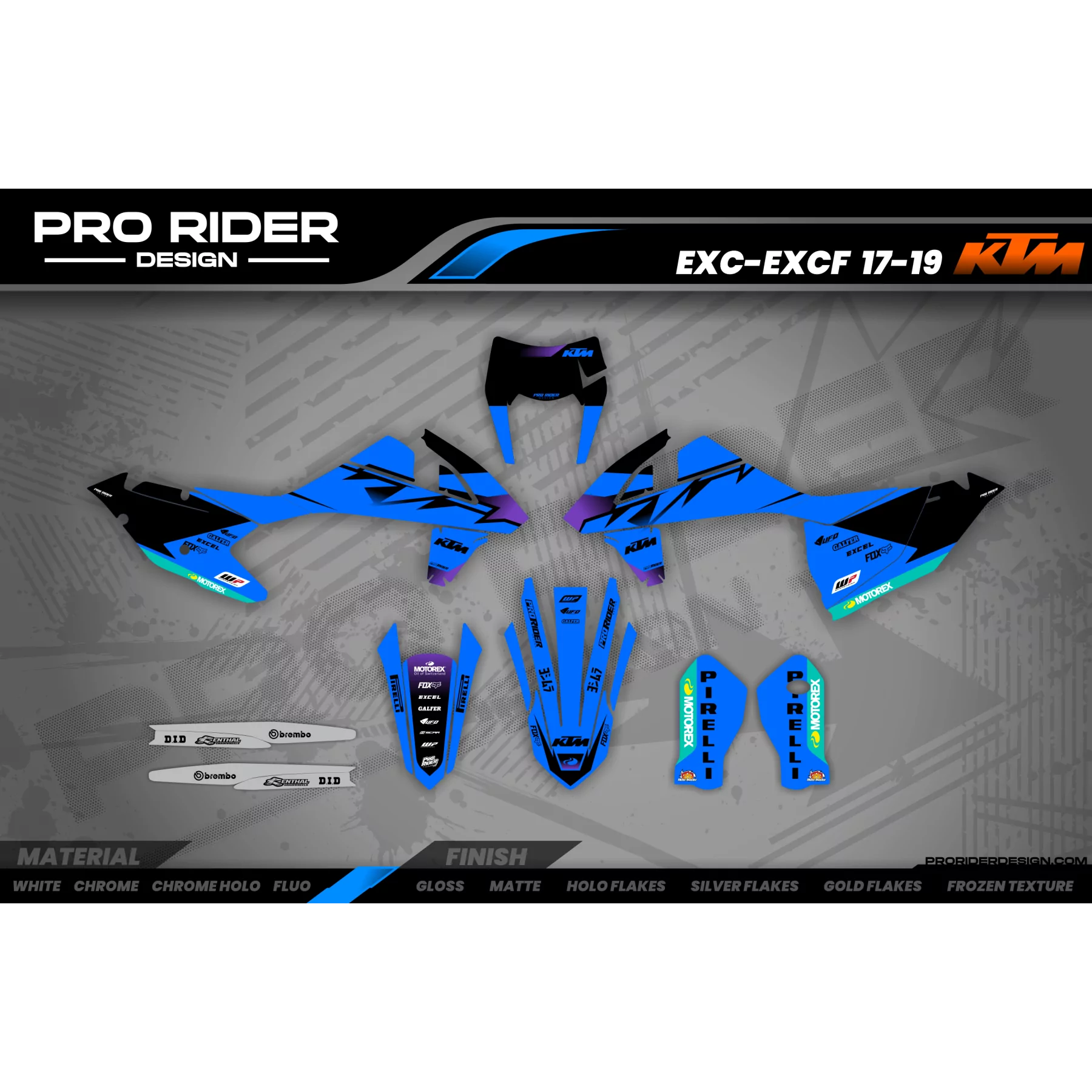 Kit adesivos moto Kit adesivos Motocross KTM SX SXF EXC - BLUE VECTOR