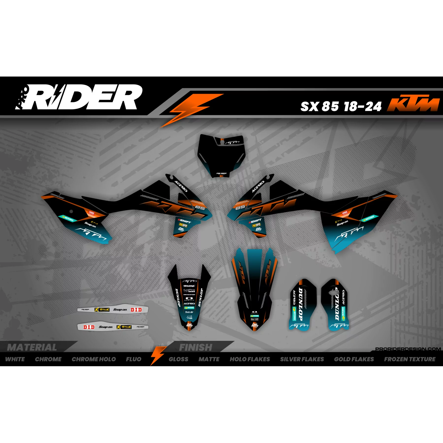Grafiche moto grafiche Motocross KTM SX SXF EXC | Shadow Edition | Black orange dark teal
